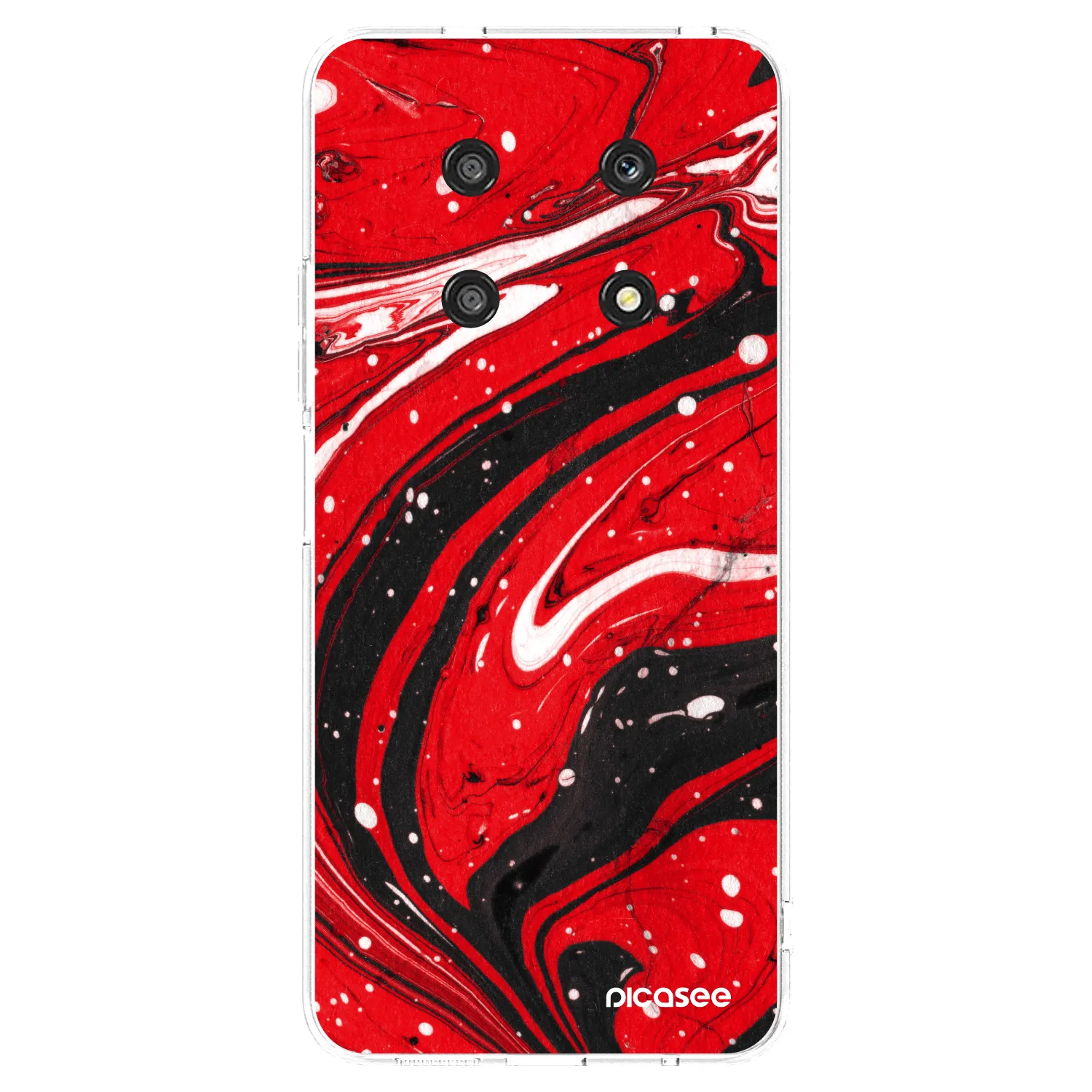 Picasee silikonska prozirna maskica za Honor Magic4 Lite 5G - Red black