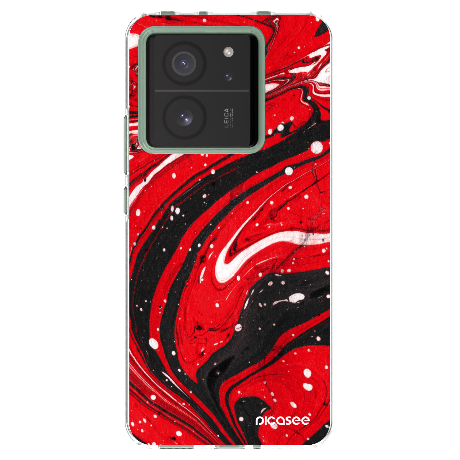 Picasee silikonska prozirna maskica za Xiaomi 13T - Red black