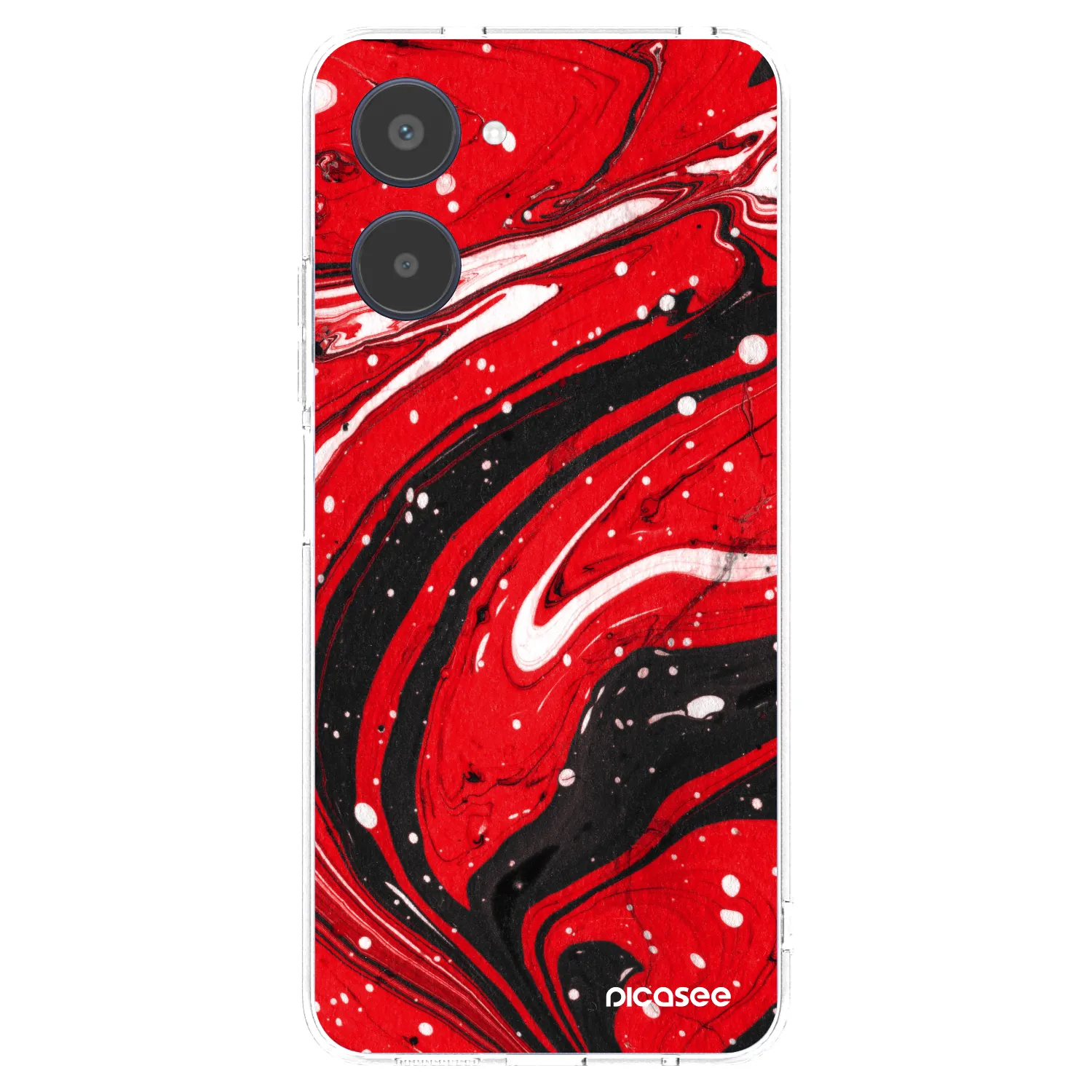 Picasee silikonska prozirna maskica za Realme 10 4G - Red black