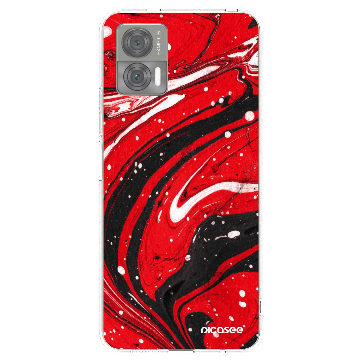 Picasee silikonska prozirna maskica za Motorola Edge 30 Neo - Red black