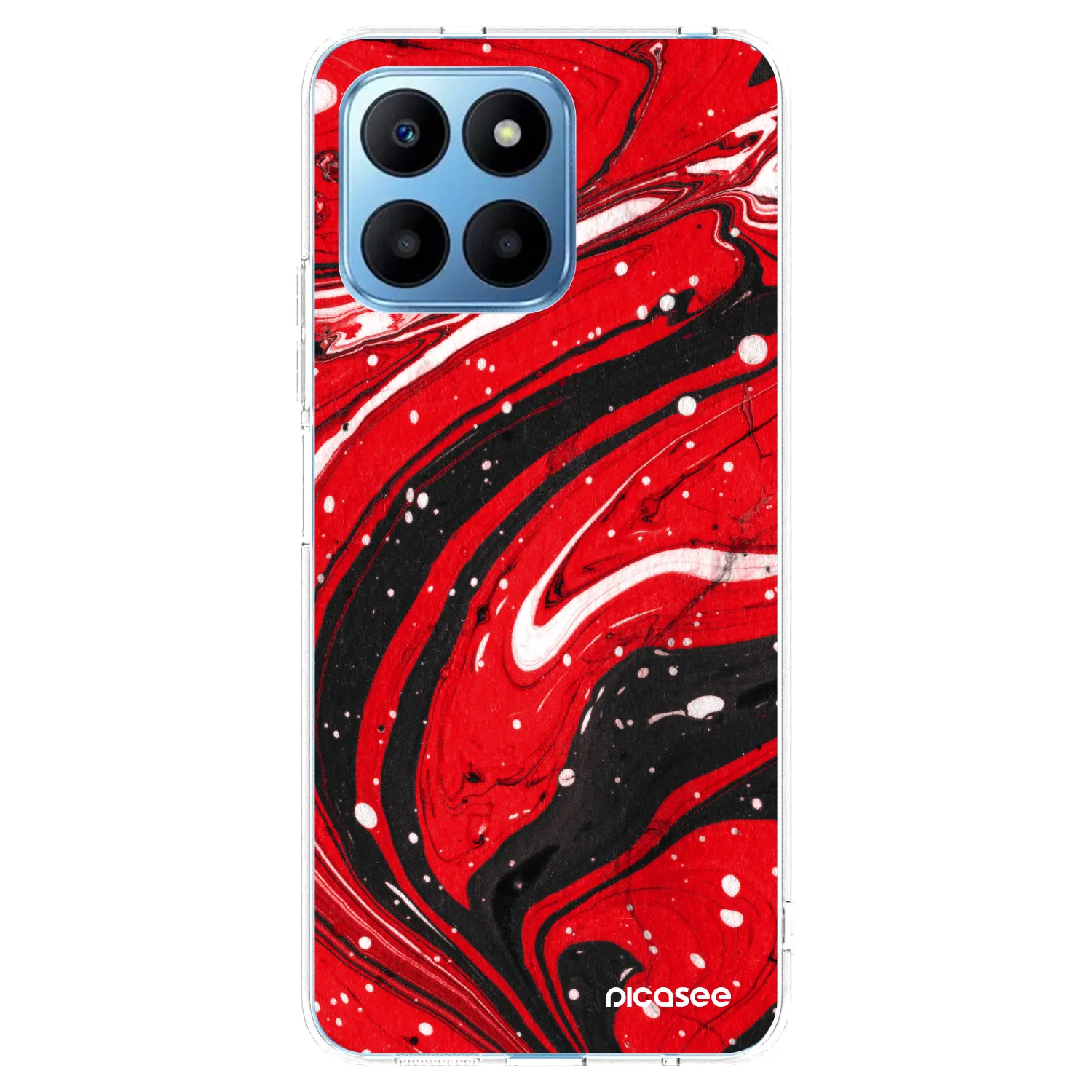Picasee silikonska prozirna maskica za Honor 70 Lite - Red black