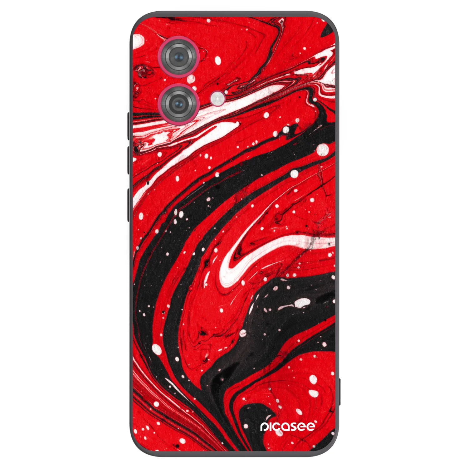 Picasee crna silikonska maskica za Motorola Moto G84 5G - Red black