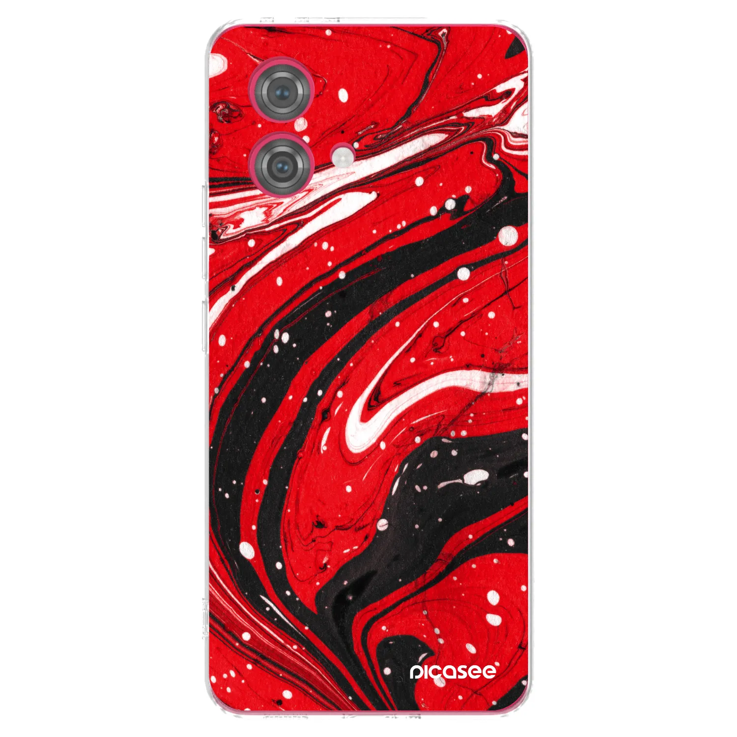 Picasee silikonska prozirna maskica za Motorola Moto G84 5G - Red black