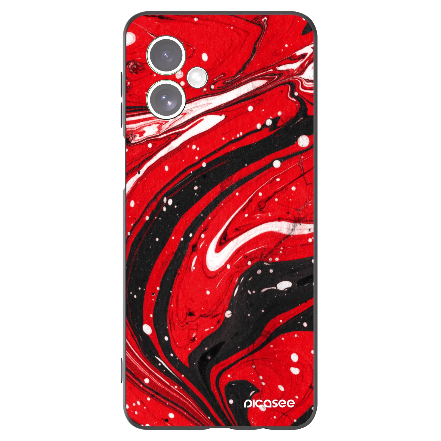Picasee crna silikonska maskica za Motorola Moto G54 5G - Red black