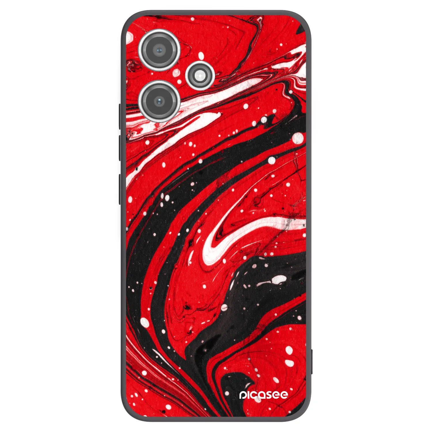Picasee crna silikonska maskica za Xiaomi Redmi 12 5G - Red black
