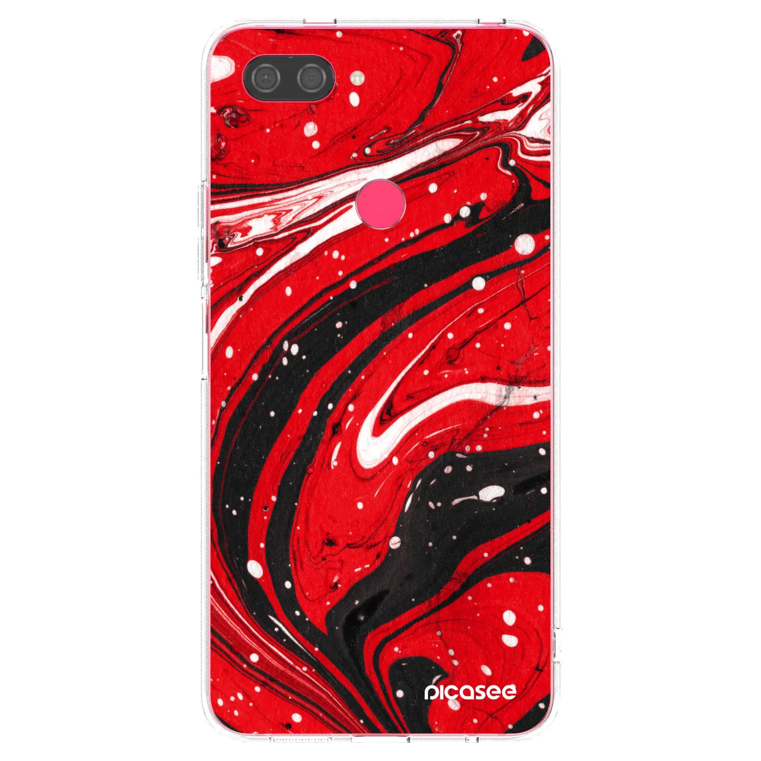 Picasee silikonska prozirna maskica za Xiaomi Mi 8 Lite - Red black