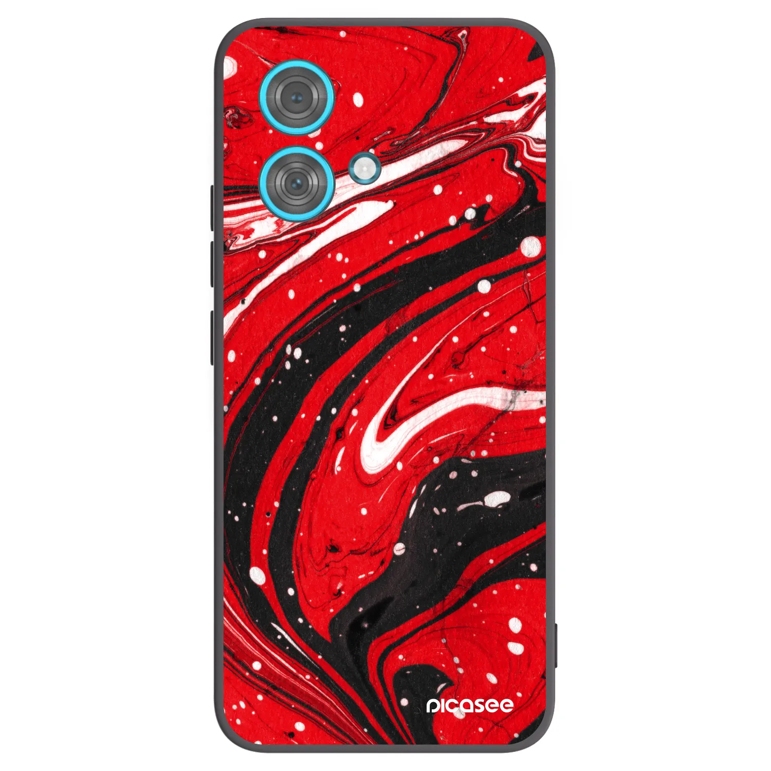 Picasee crna silikonska maskica za Motorola Edge 40 Neo - Red black