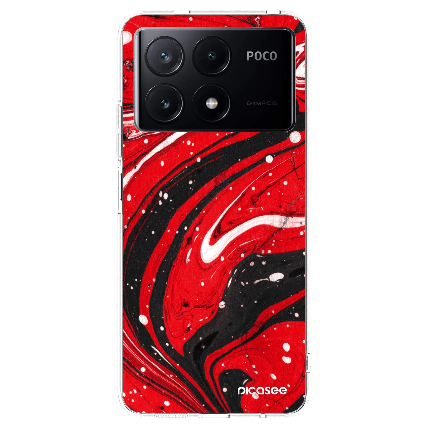 Picasee silikonska prozirna maskica za Xiaomi Poco X6 Pro - Red black