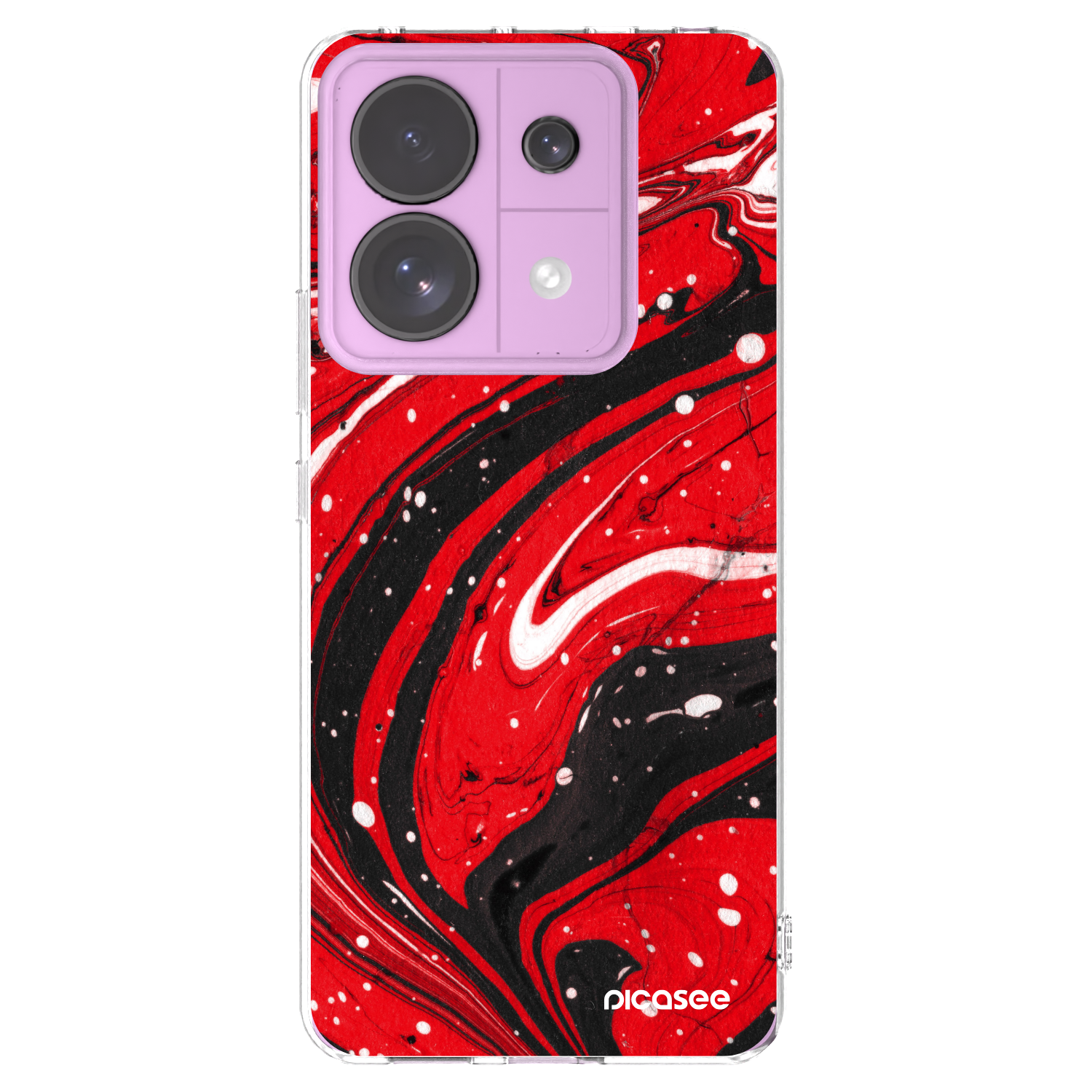 Picasee silikonska prozirna maskica za Xiaomi Redmi Note 13 Pro 5G - Red black