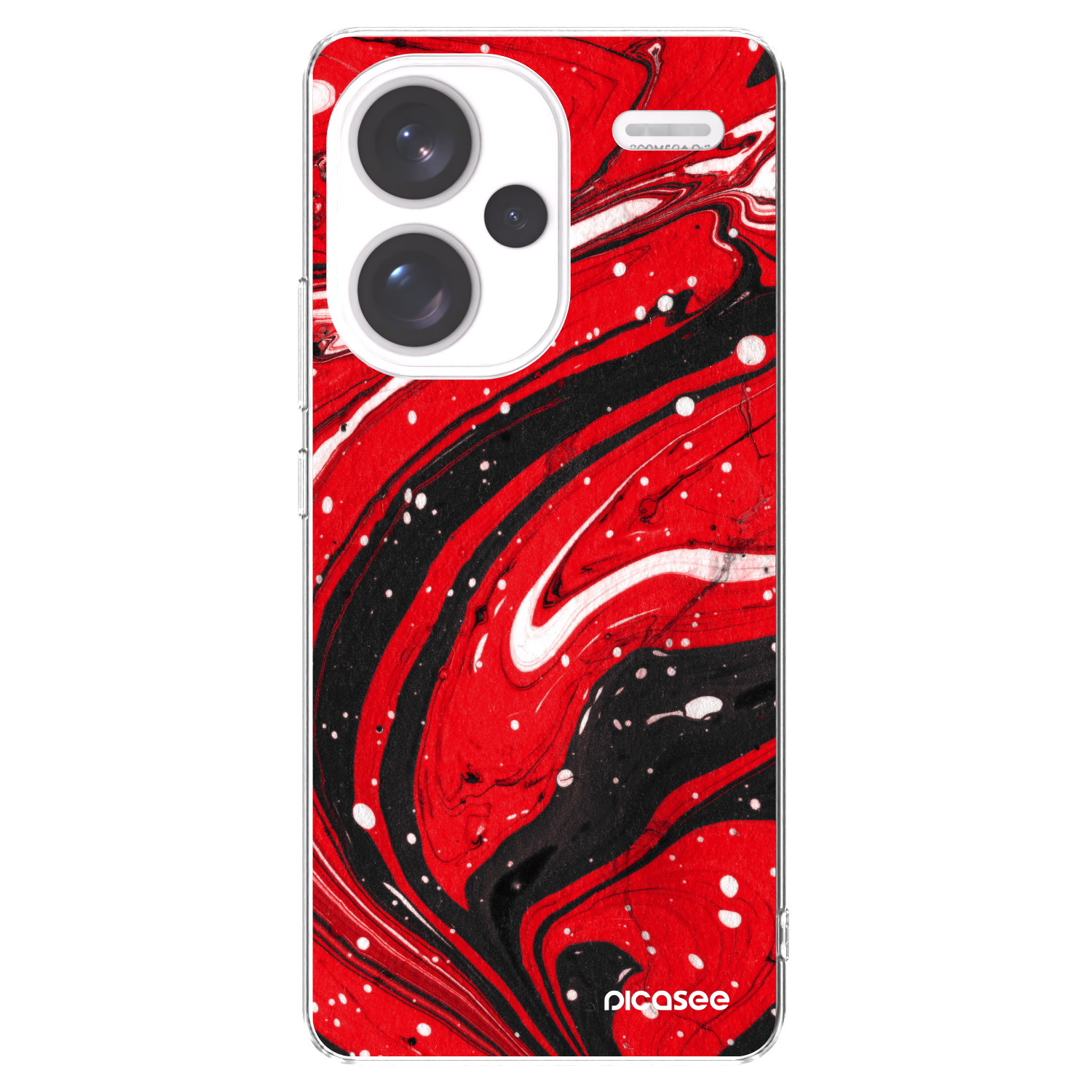 Picasee silikonska prozirna maskica za Xiaomi Redmi Note 13 Pro+ 5G - Red black