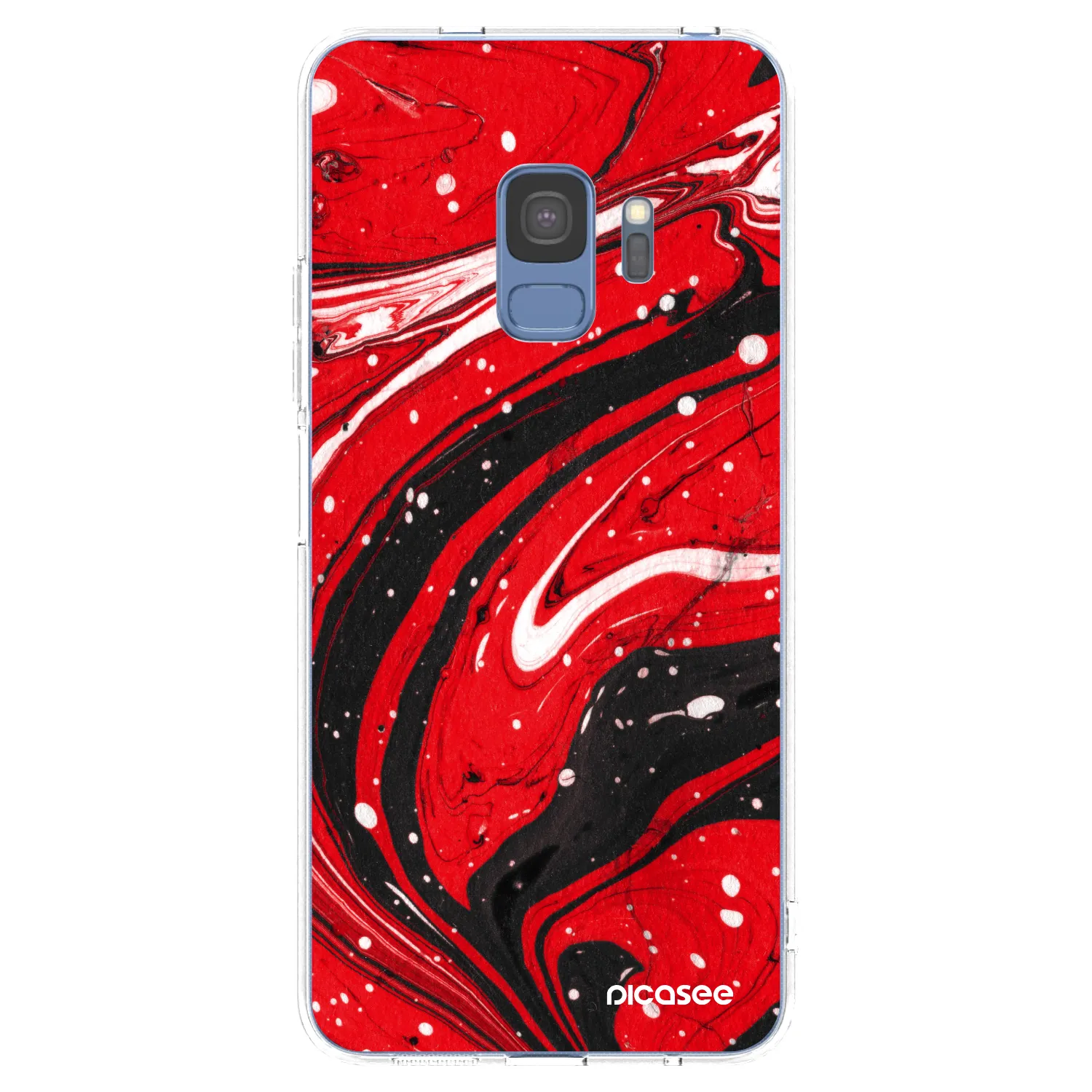 Picasee silikonska prozirna maskica za Samsung Galaxy S9 G960F - Red black