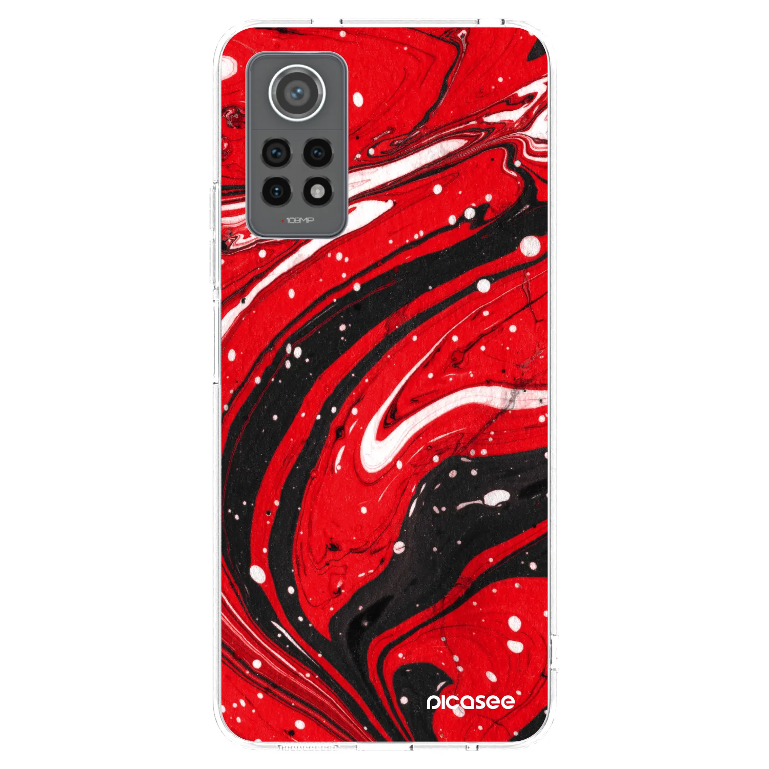 Picasee silikonska prozirna maskica za Xiaomi Redmi Note 12 Pro 4G - Red black