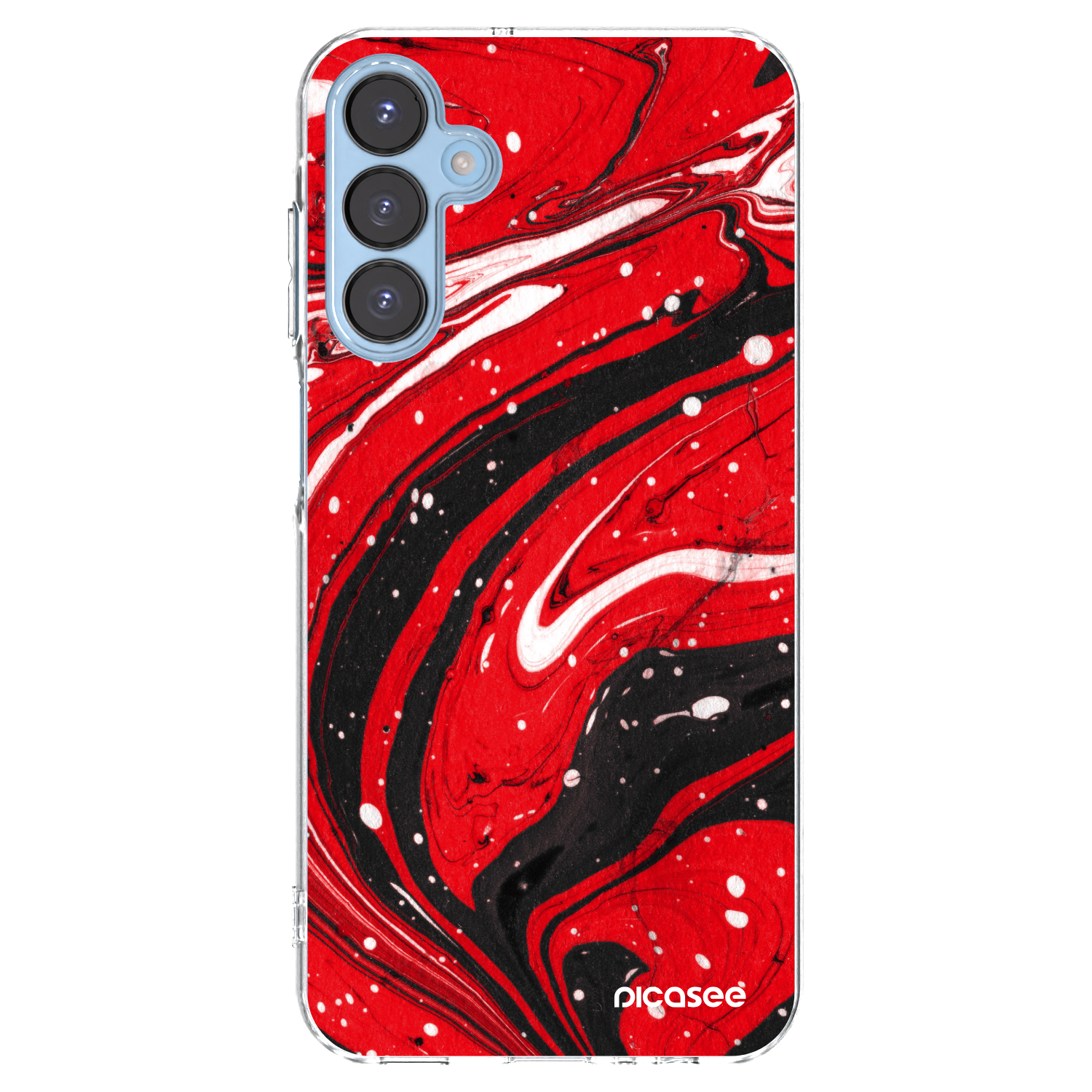 Picasee silikonska prozirna maskica za Samsung Galaxy A15 A156B 5G - Red black