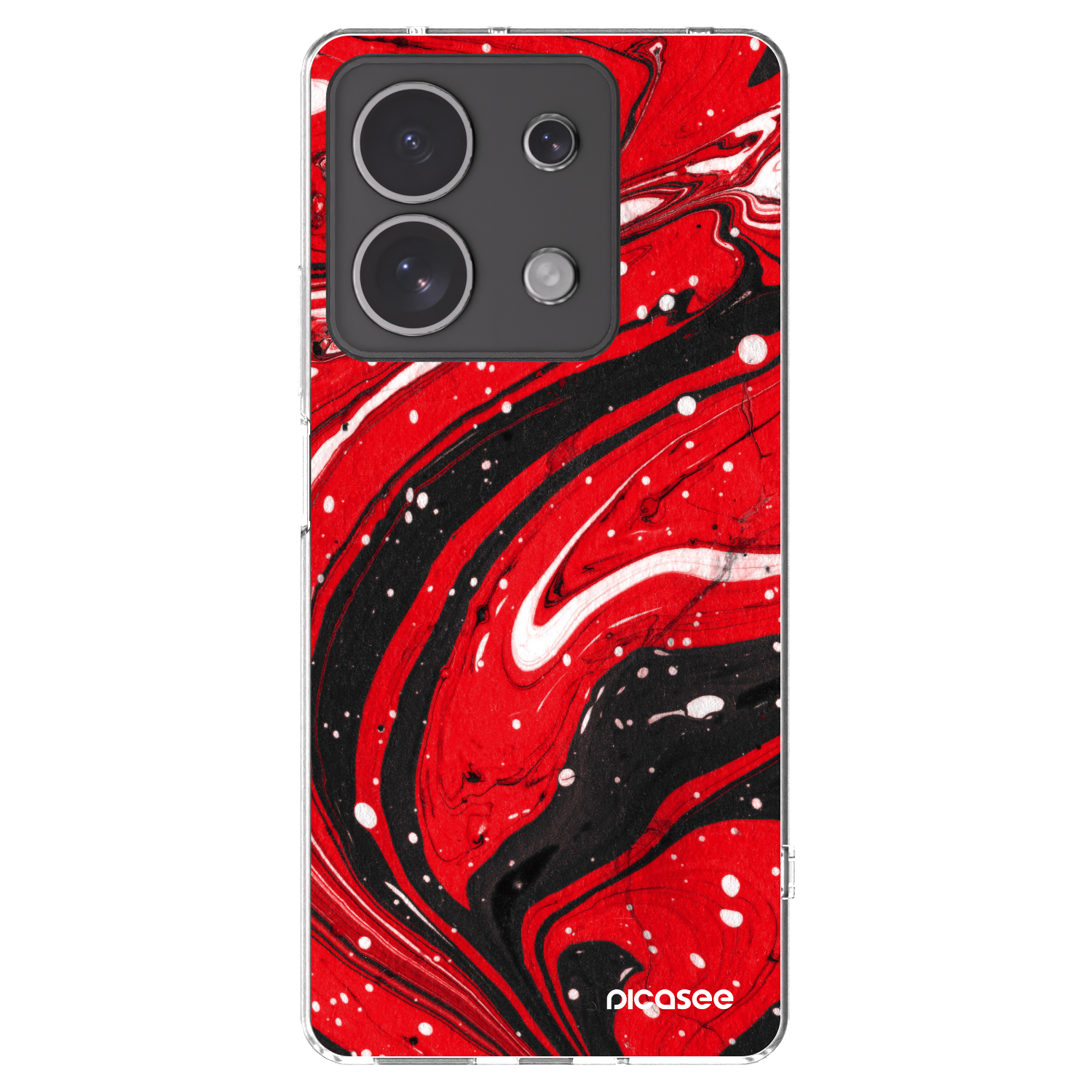 Picasee silikonska prozirna maskica za Xiaomi Redmi Note 13 4G - Red black