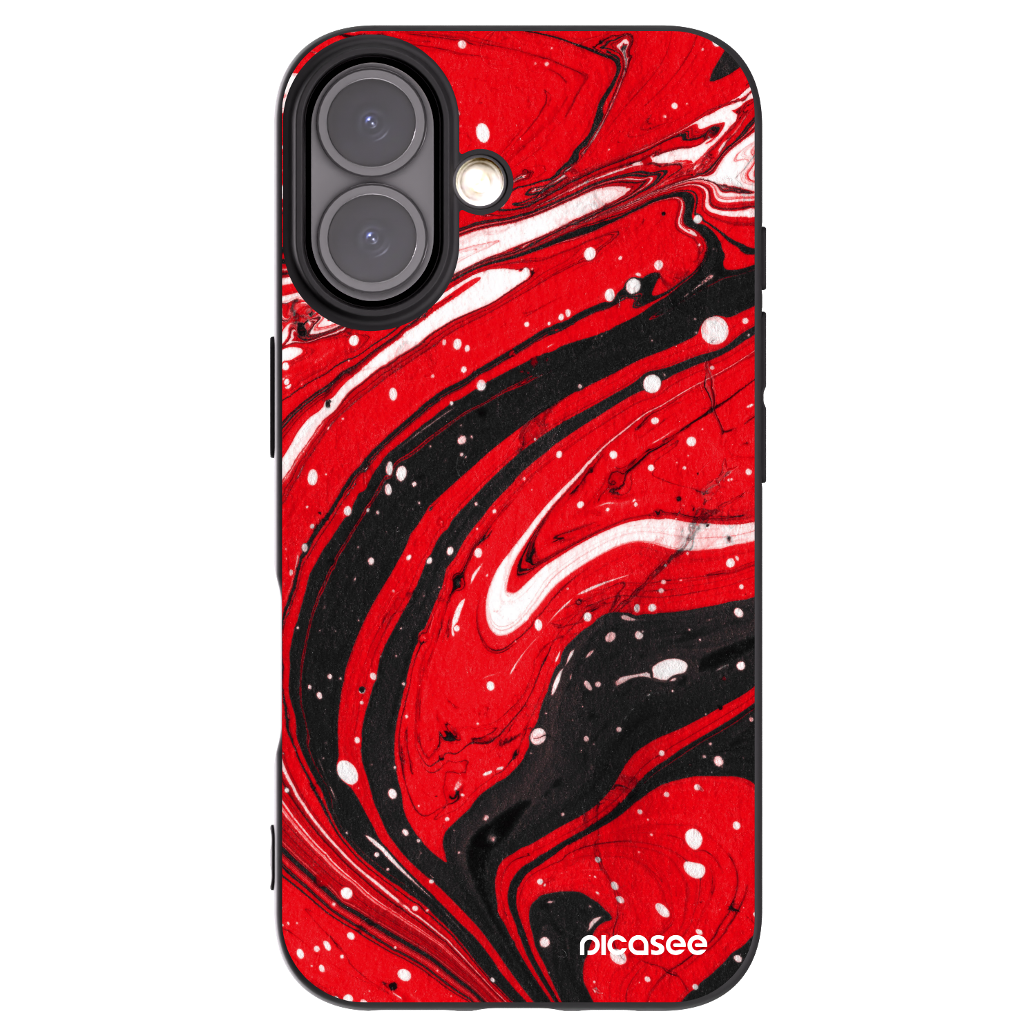 Picasee crna silikonska maskica za Apple iPhone 16 - Red black