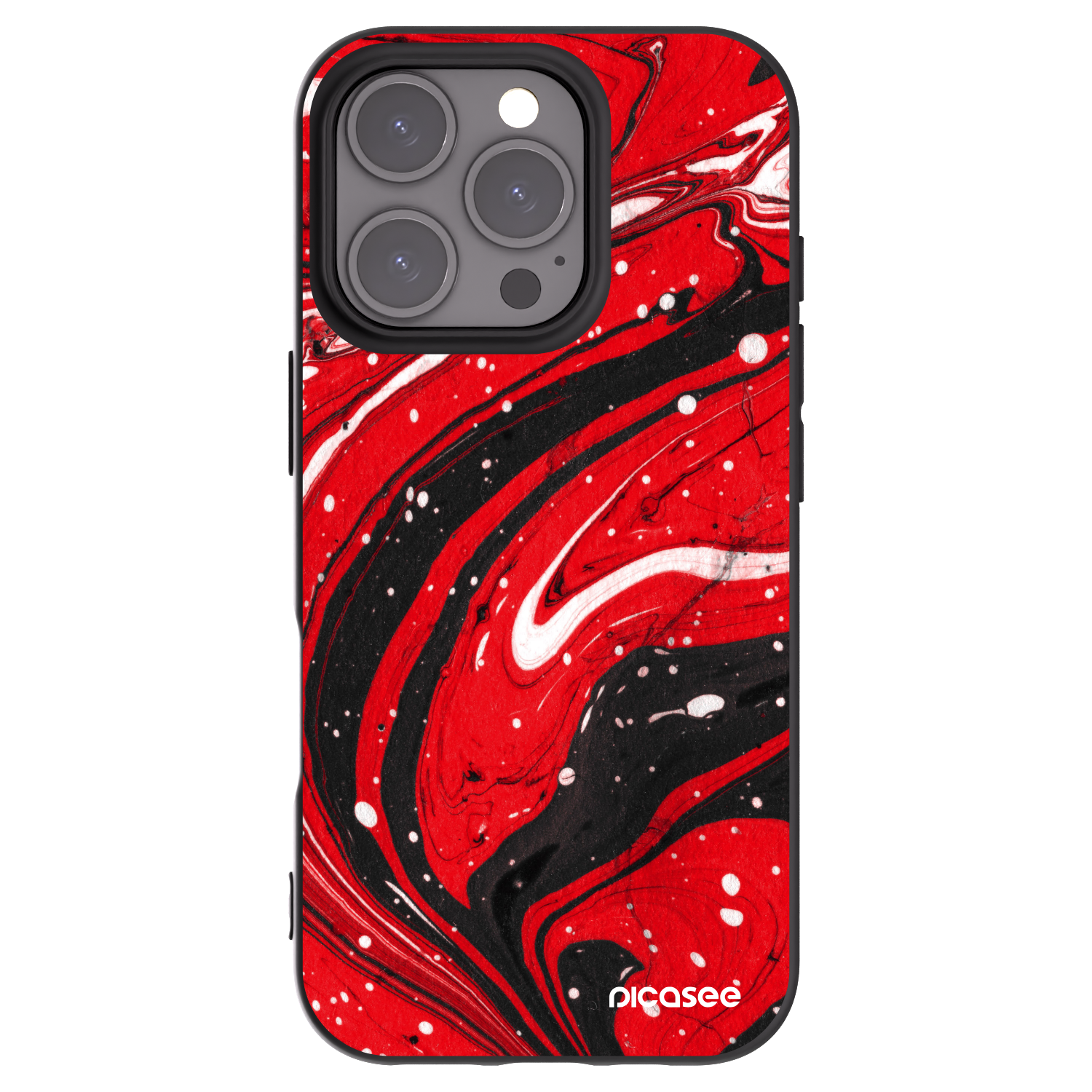 Picasee crna silikonska maskica za Apple iPhone 16 Pro - Red black