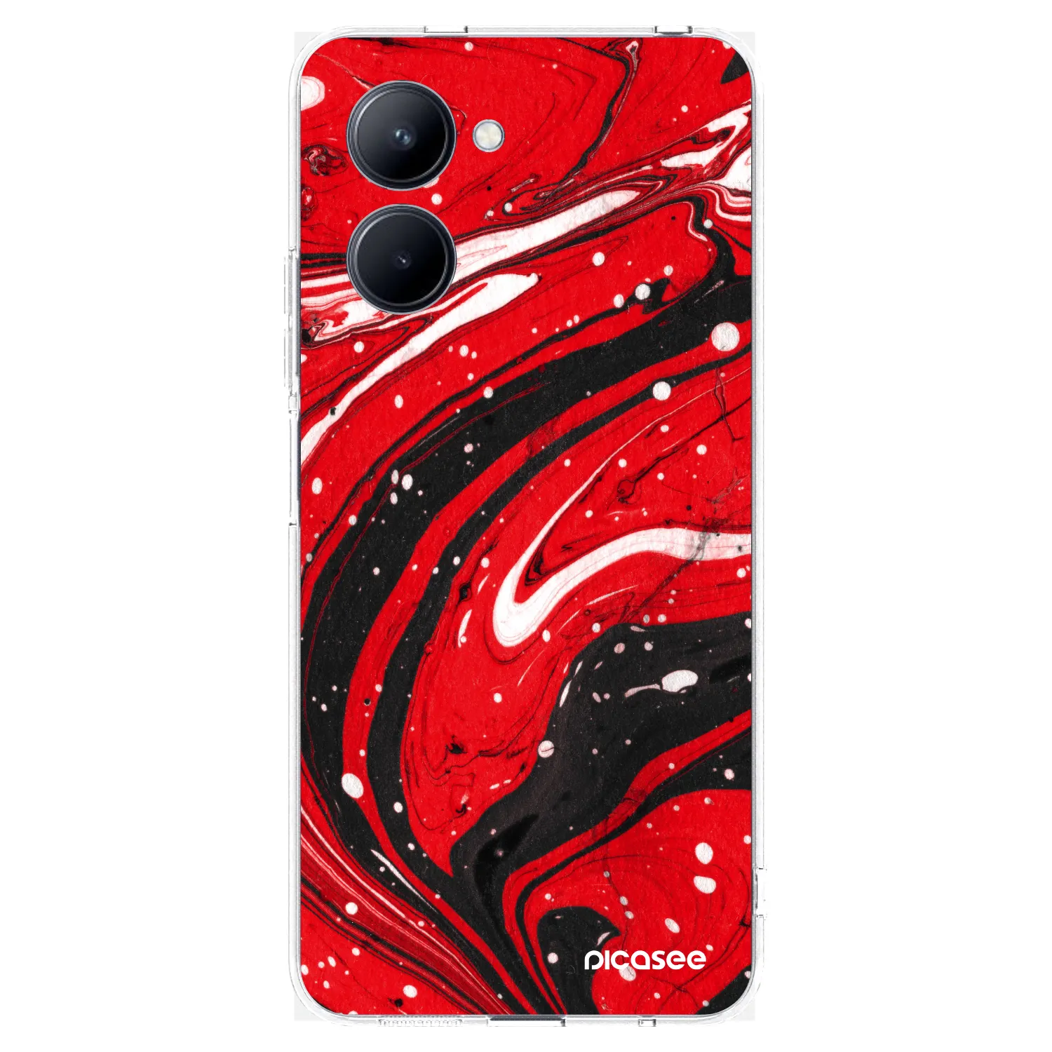 Picasee silikonska prozirna maskica za Realme C33 (2023) - Red black
