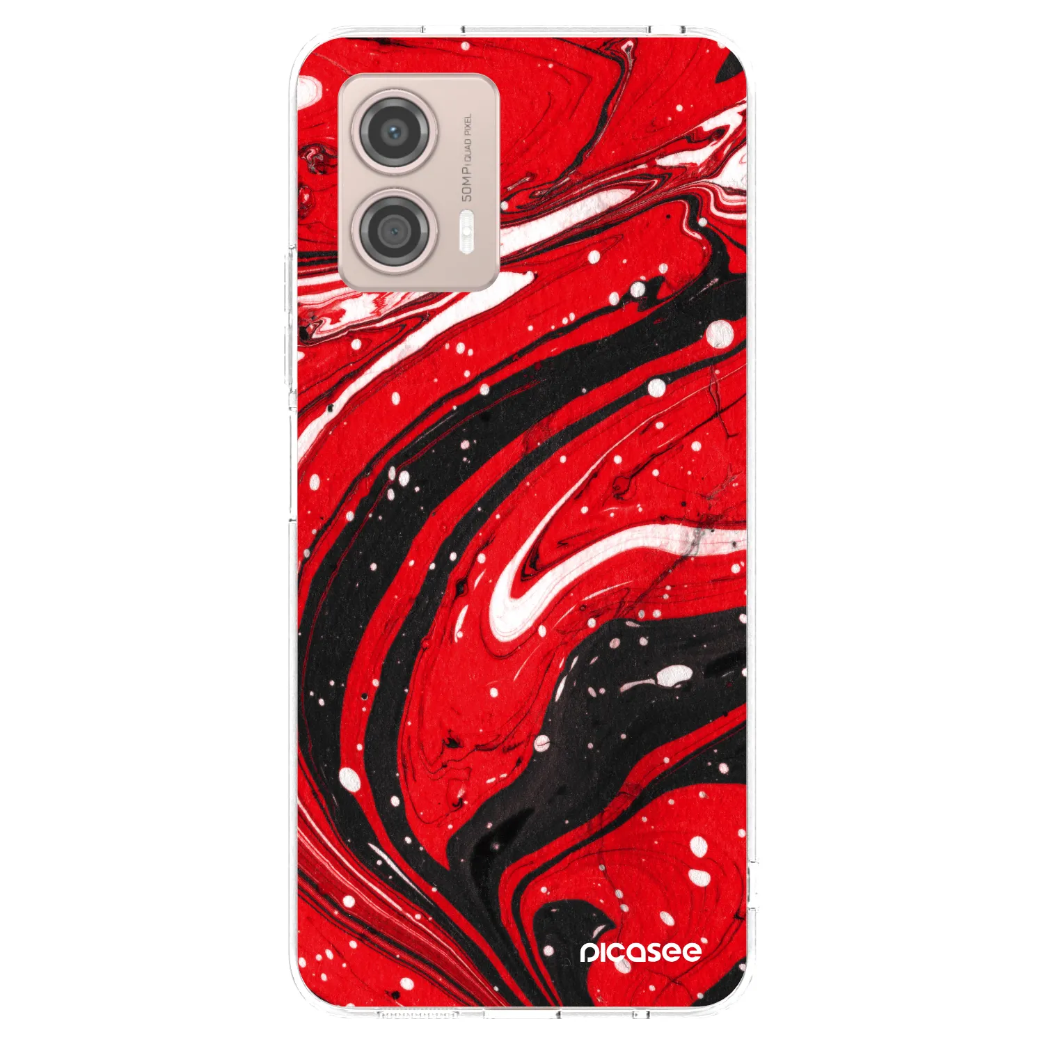 Picasee silikonska prozirna maskica za Motorola Moto G53 5G - Red black