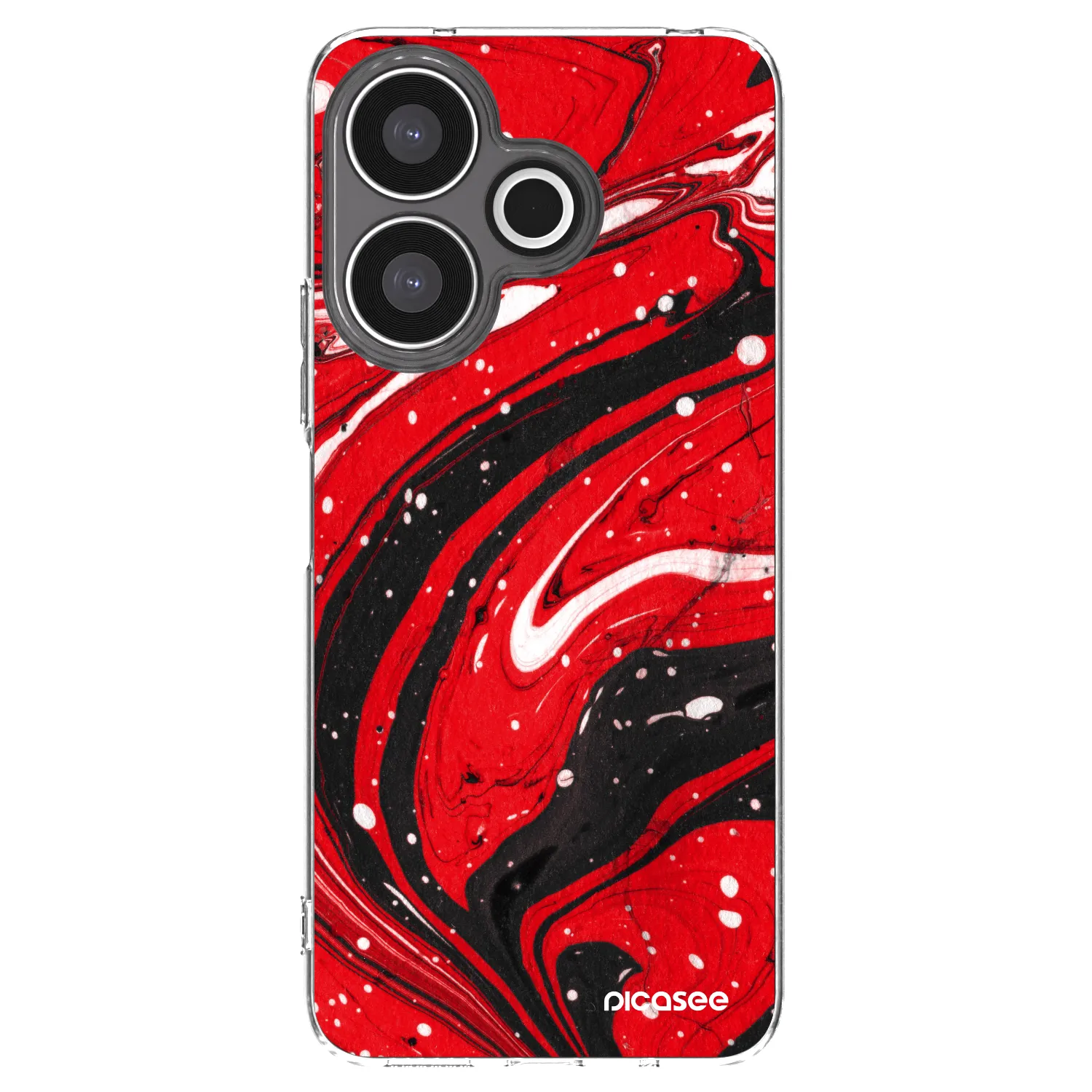 Picasee silikonska prozirna maskica za Xiaomi Redmi 13 4G - Red black