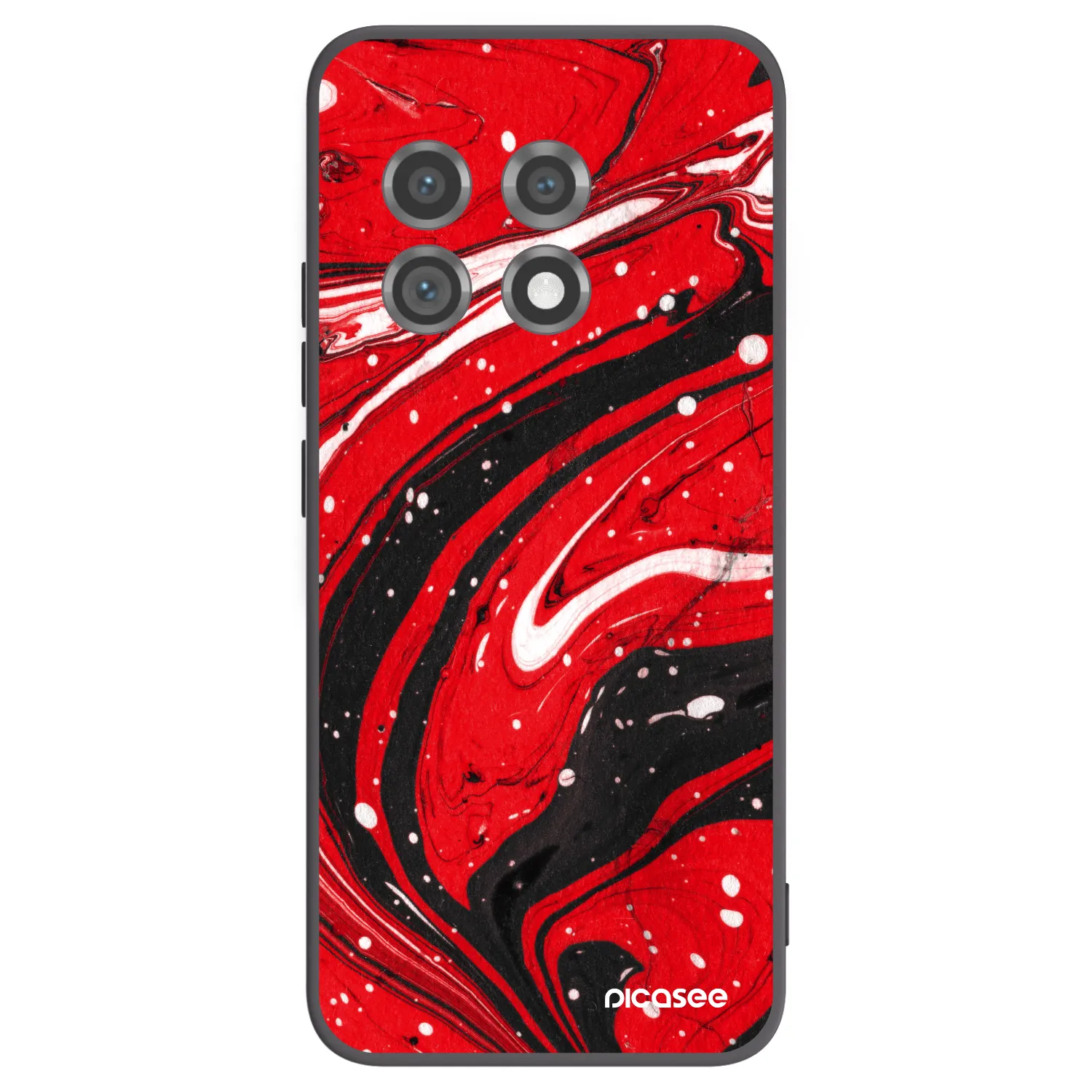 Picasee crna silikonska maskica za OnePlus 11 5G - Red black