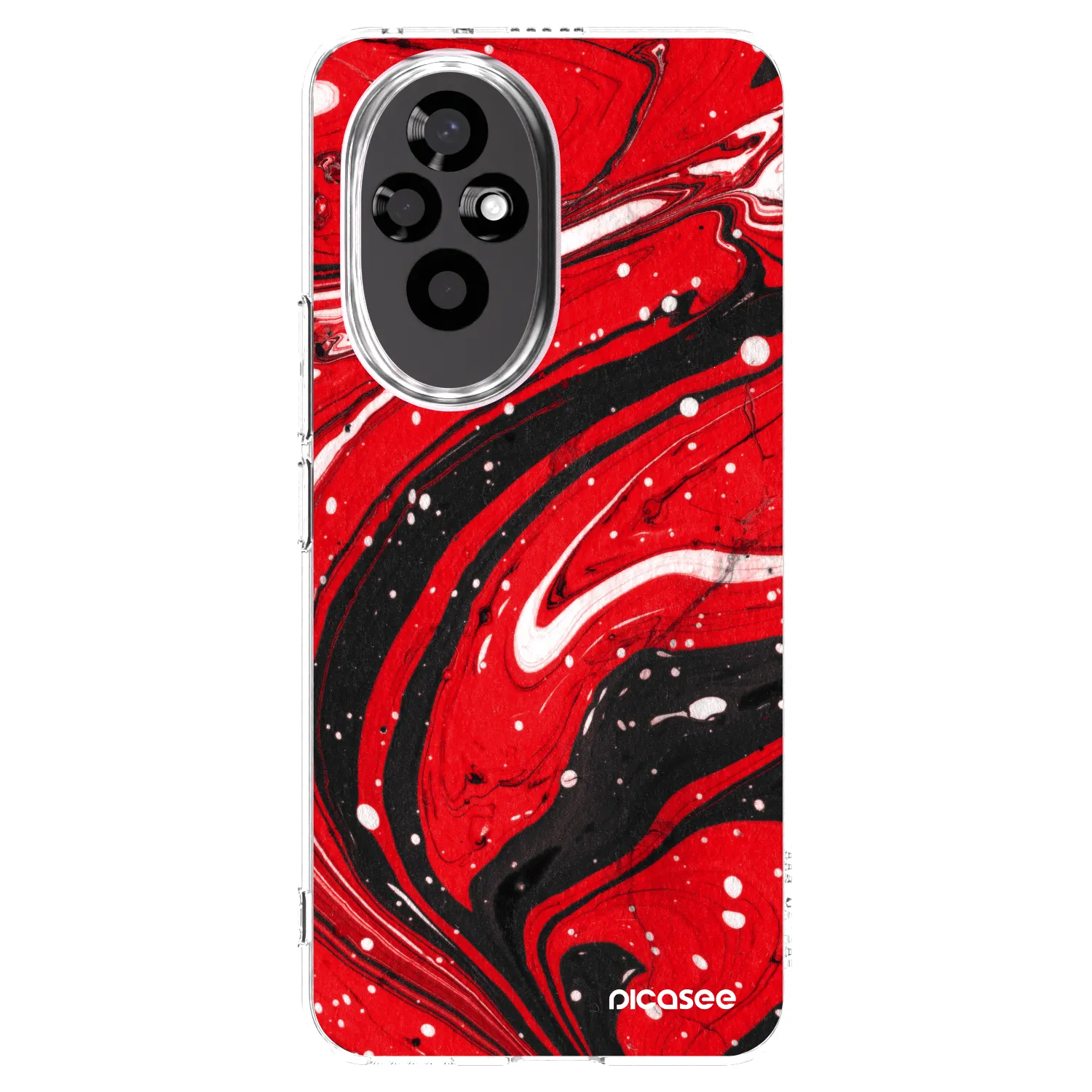 Picasee silikonska prozirna maskica za Honor 200 Pro 5G - Red black