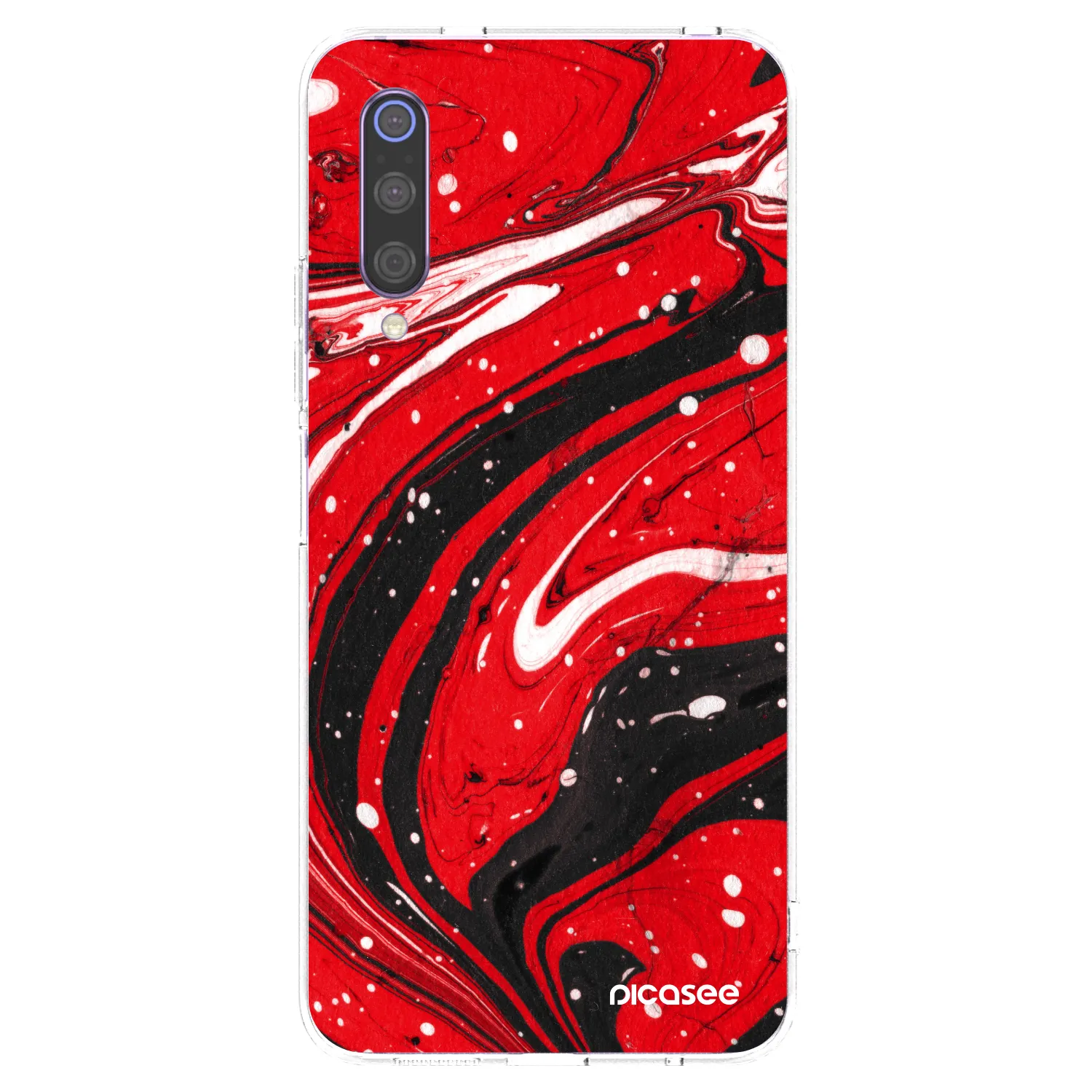 Picasee silikonska prozirna maskica za Xiaomi Mi 9 - Red black