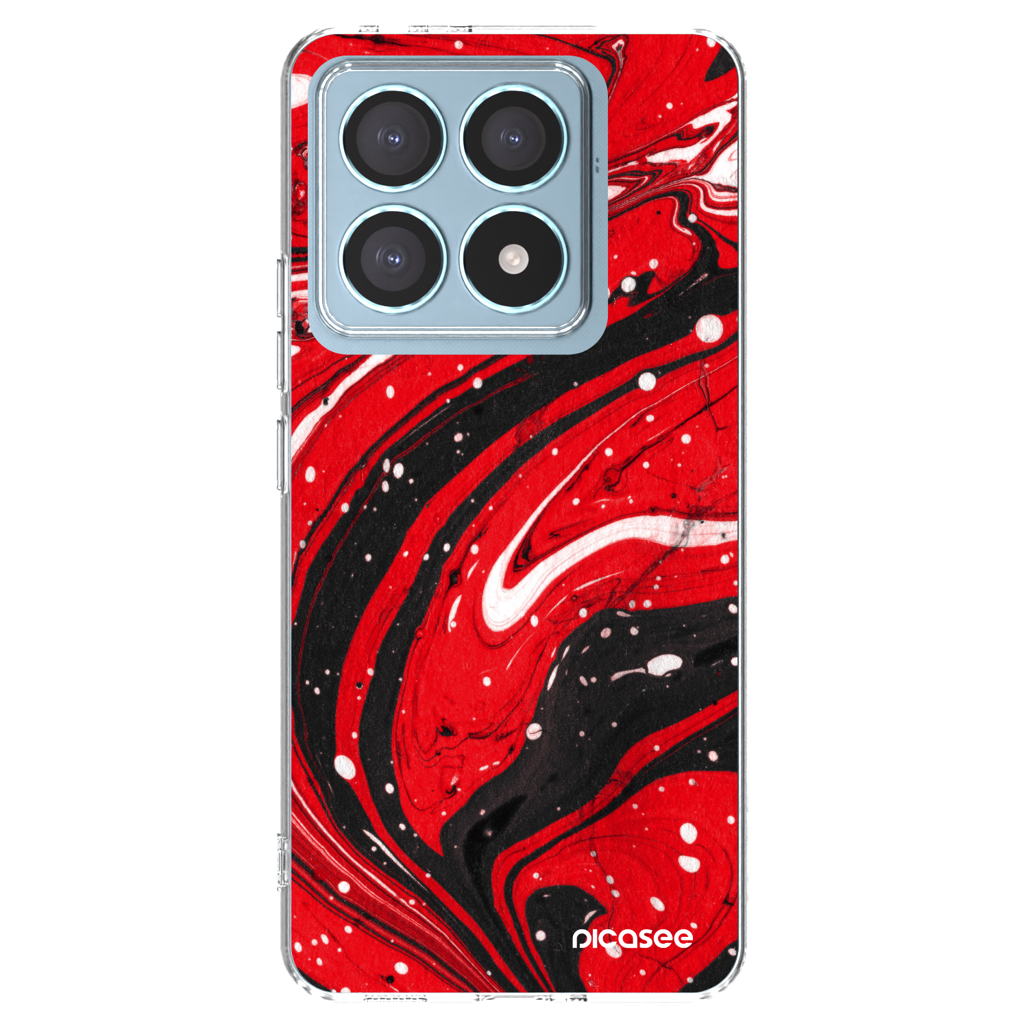 Picasee silikonska prozirna maskica za Xiaomi 14T Pro - Red black
