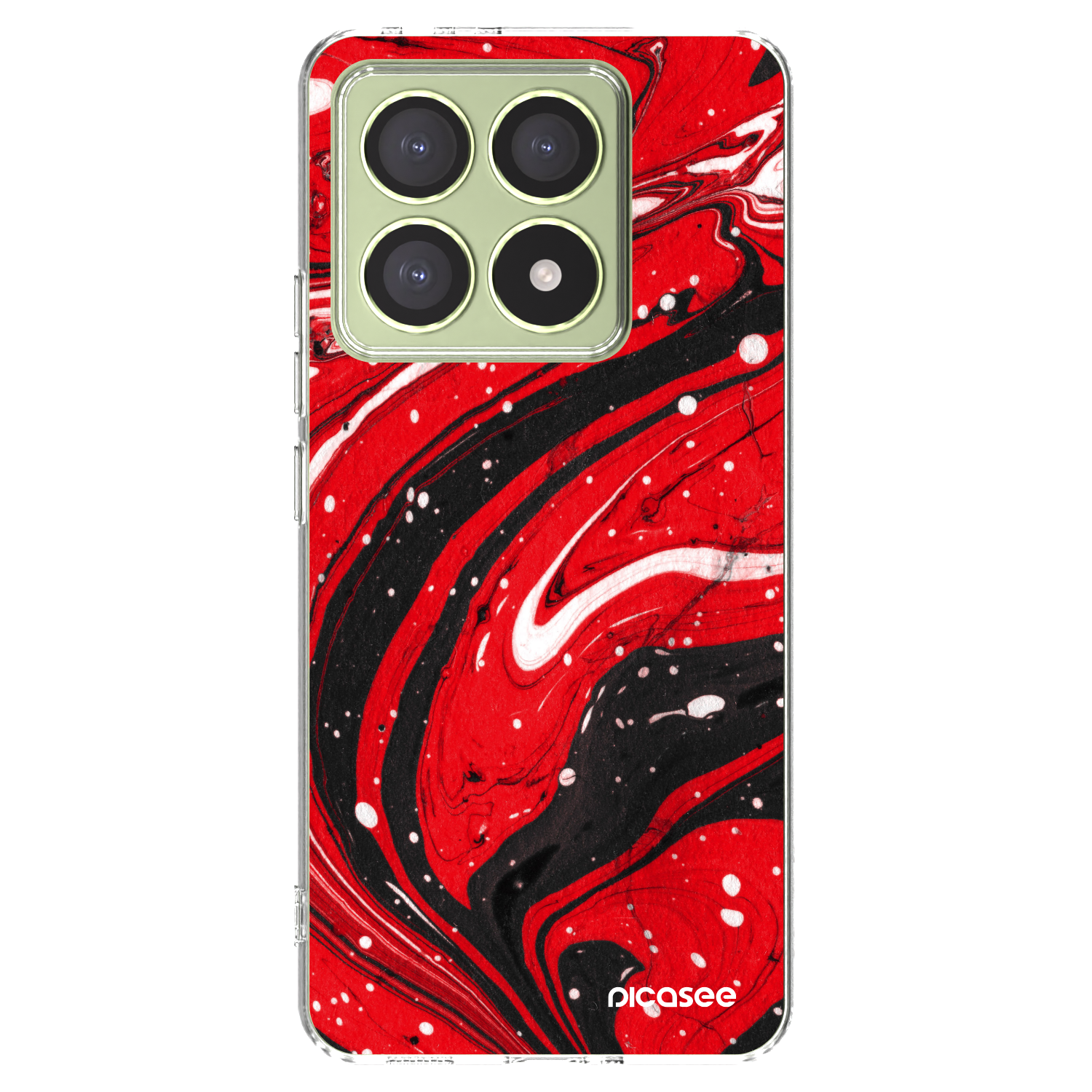 Picasee silikonska prozirna maskica za Xiaomi 14T - Red black