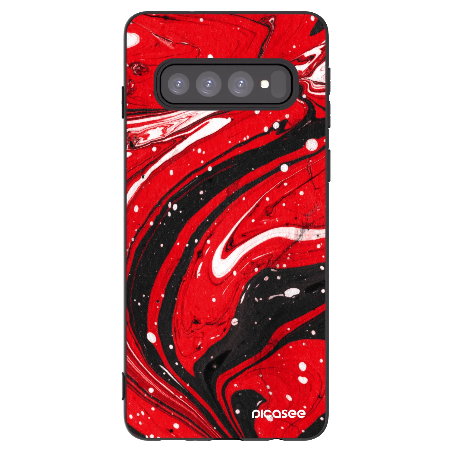 Picasee crna silikonska maskica za Samsung Galaxy S10 G973 - Red black