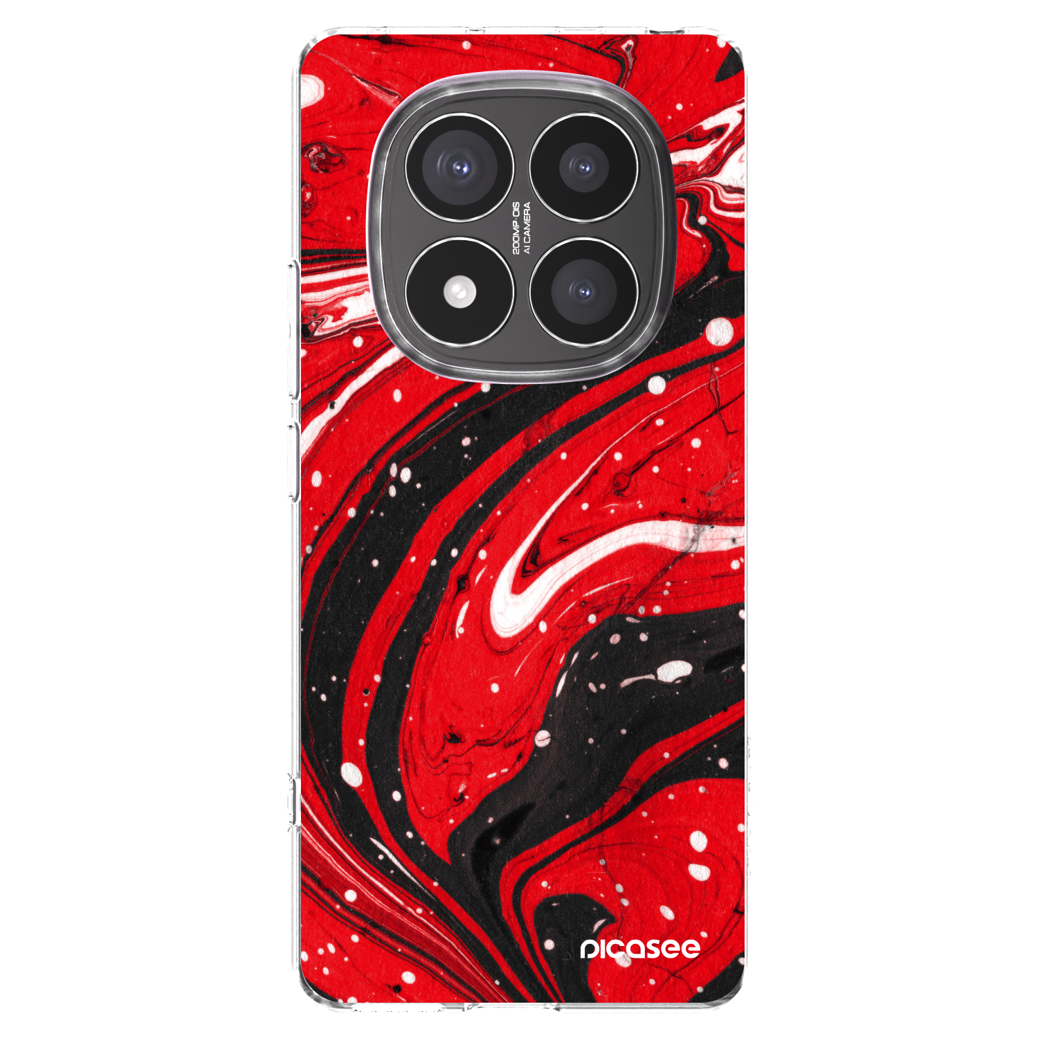 Picasee silikonska prozirna maskica za Xiaomi Redmi Note 14 Pro+ 5G - Red black
