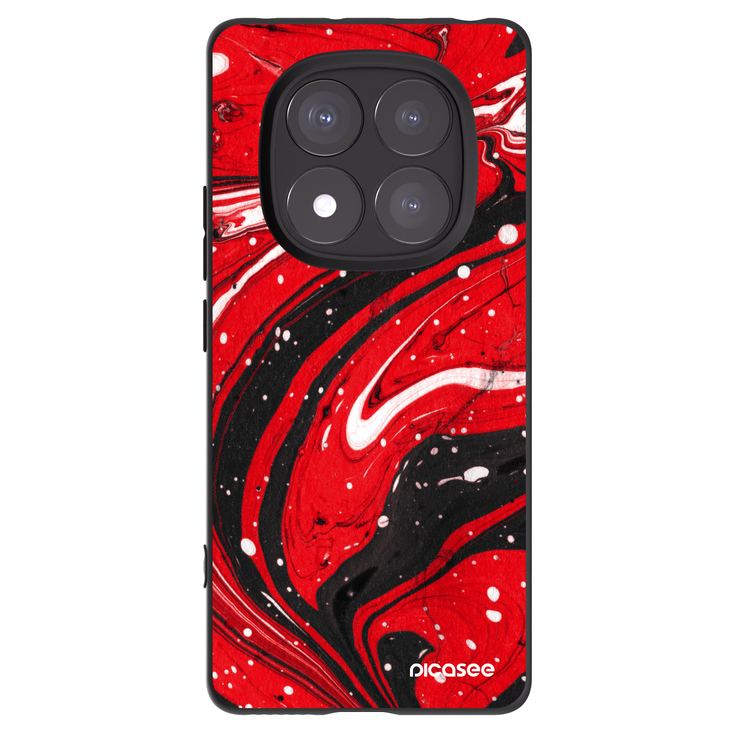 Picasee crna silikonska maskica za Xiaomi Redmi Note 14 Pro 5G - Red black