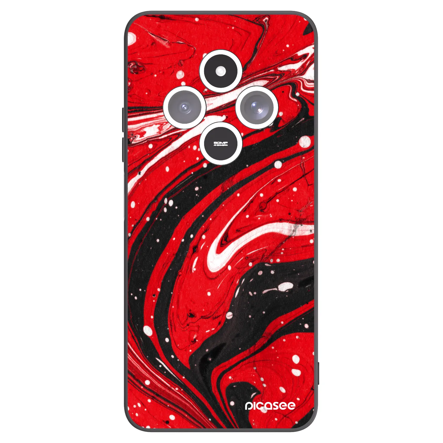 Picasee crna silikonska maskica za Xiaomi Redmi 14C - Red black