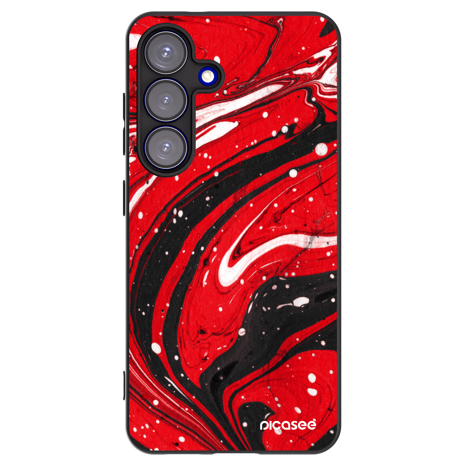 Picasee crna silikonska maskica za Samsung Galaxy S25 5G - Red black