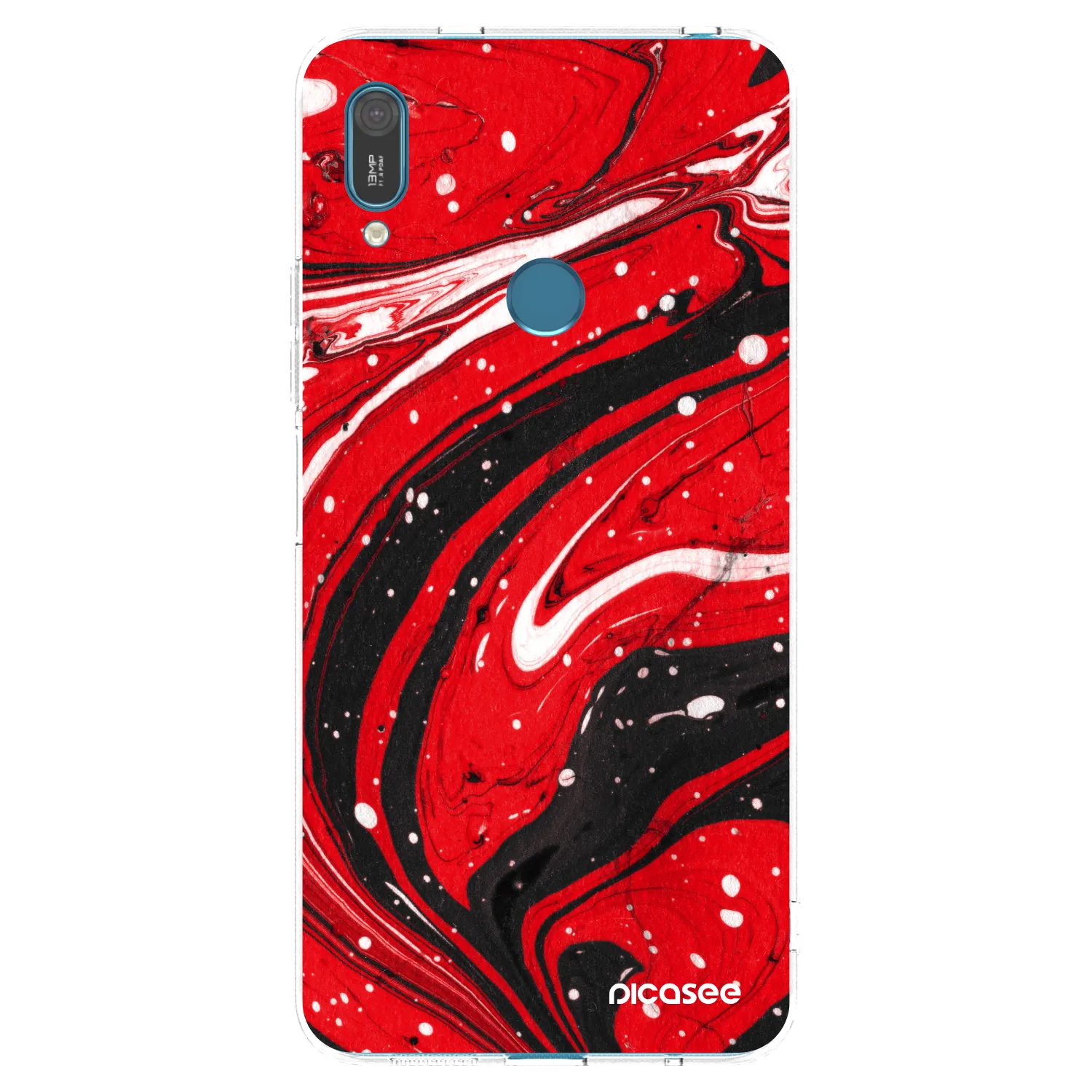 Picasee silikonska prozirna maskica za Huawei Y7 2019 - Red black