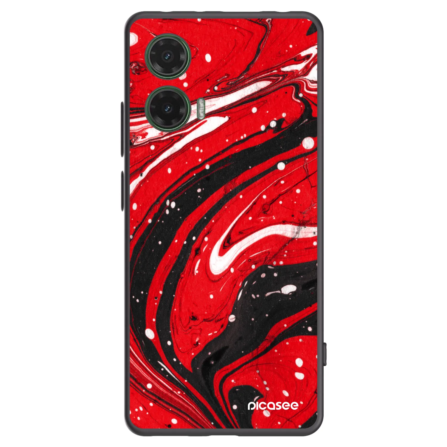 Picasee crna silikonska maskica za Motorola Moto G35 5G - Red black