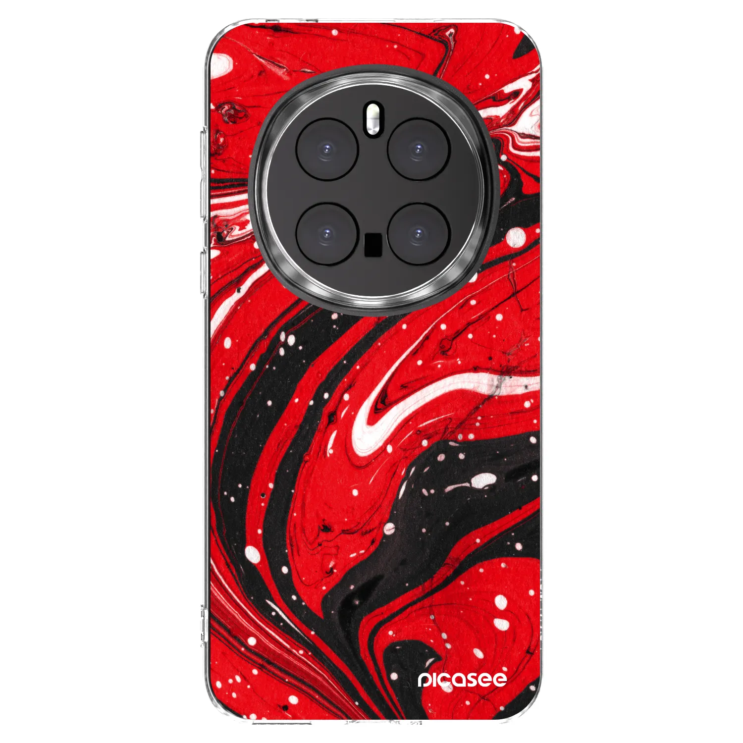 Picasee silikonska prozirna maskica za Honor Magic7 Pro 5G - Red black