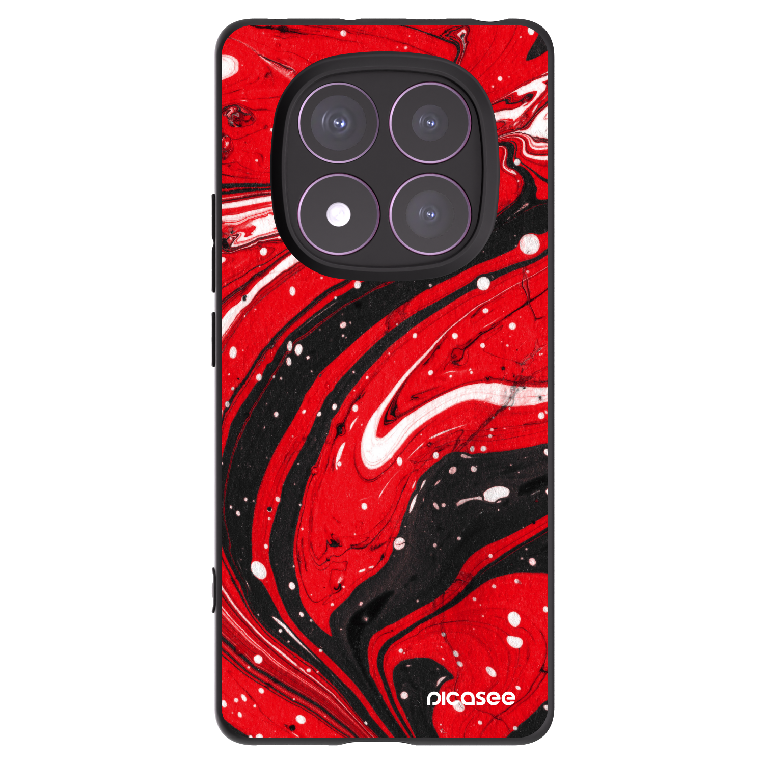 Picasee crna silikonska maskica za Xiaomi Redmi Note 14 Pro 4G - Red black