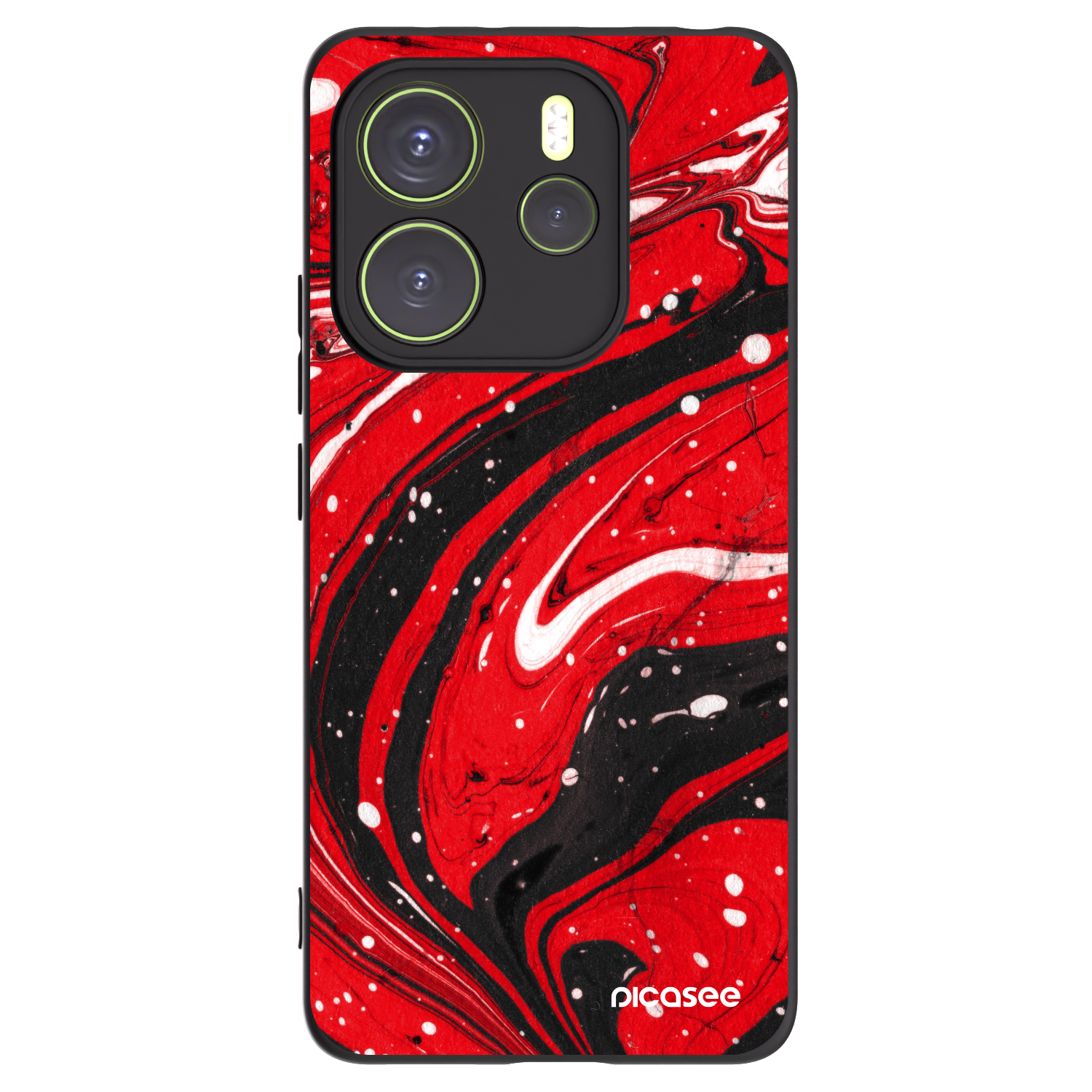 Picasee crna silikonska maskica za Xiaomi Redmi Note 14 4G - Red black