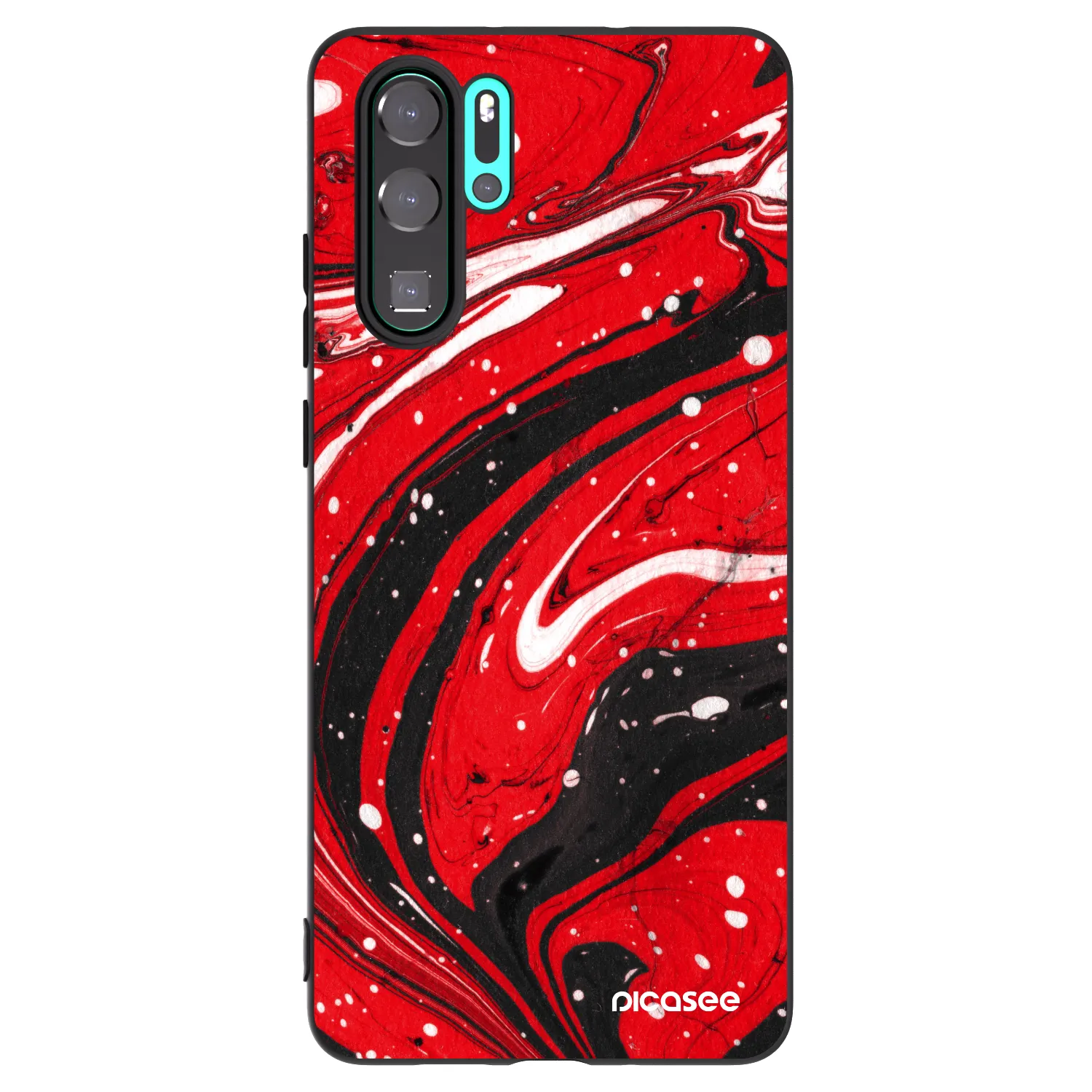 Picasee crna silikonska maskica za Huawei P30 Pro - Red black