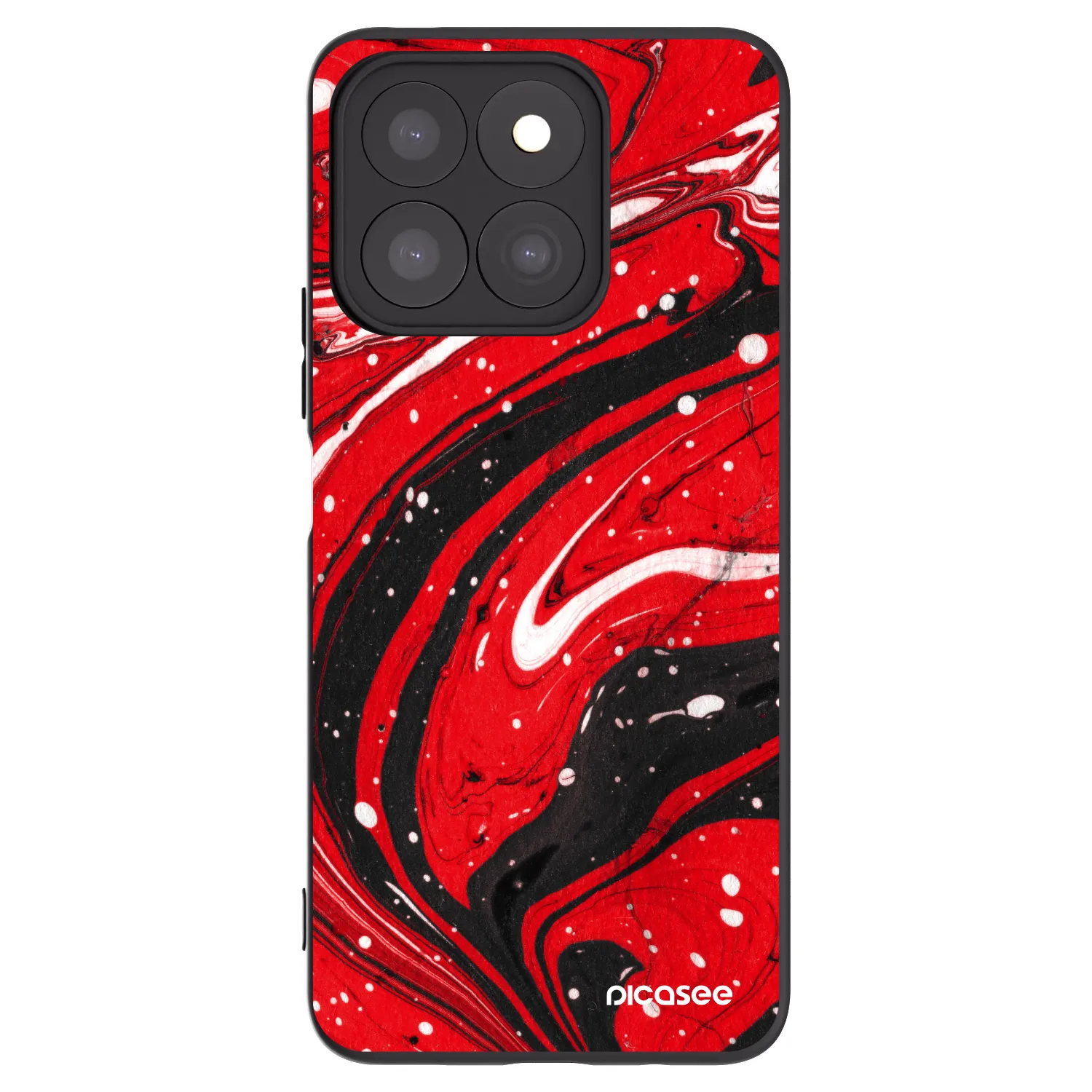 Picasee crna silikonska maskica za Honor X8c - Red black
