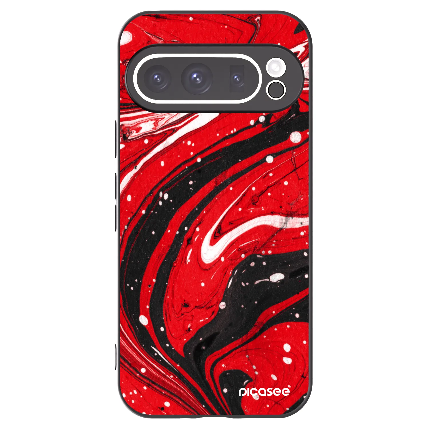 Picasee crna silikonska maskica za Google Pixel 9 Pro - Red black