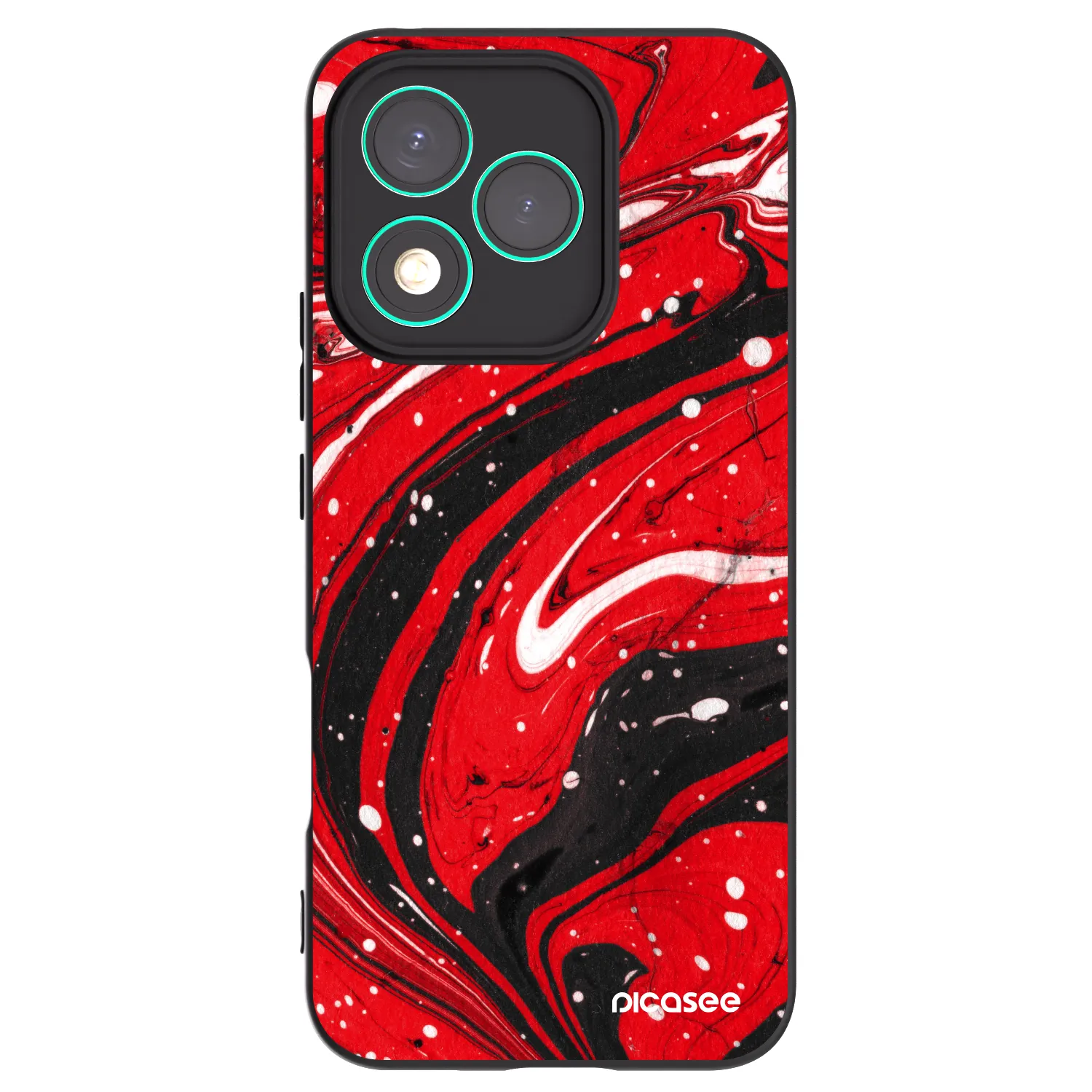Picasee crna silikonska maskica za Honor 400 Lite 5G - Red black