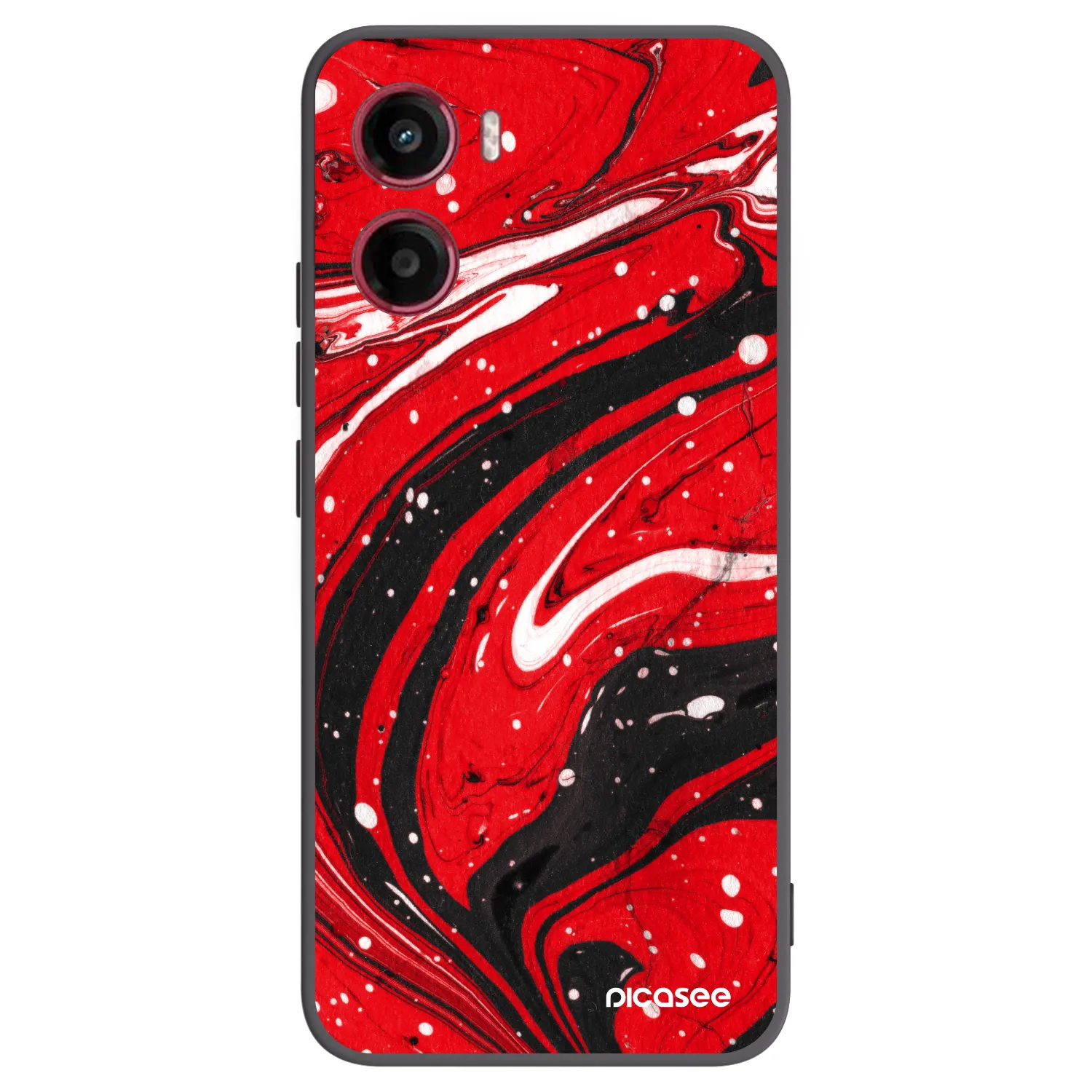 Picasee crna silikonska maskica za Motorola Moto G05 - Red black
