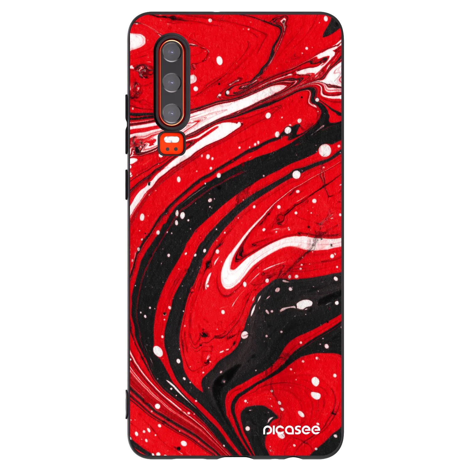 Picasee crna silikonska maskica za Huawei P30 - Red black