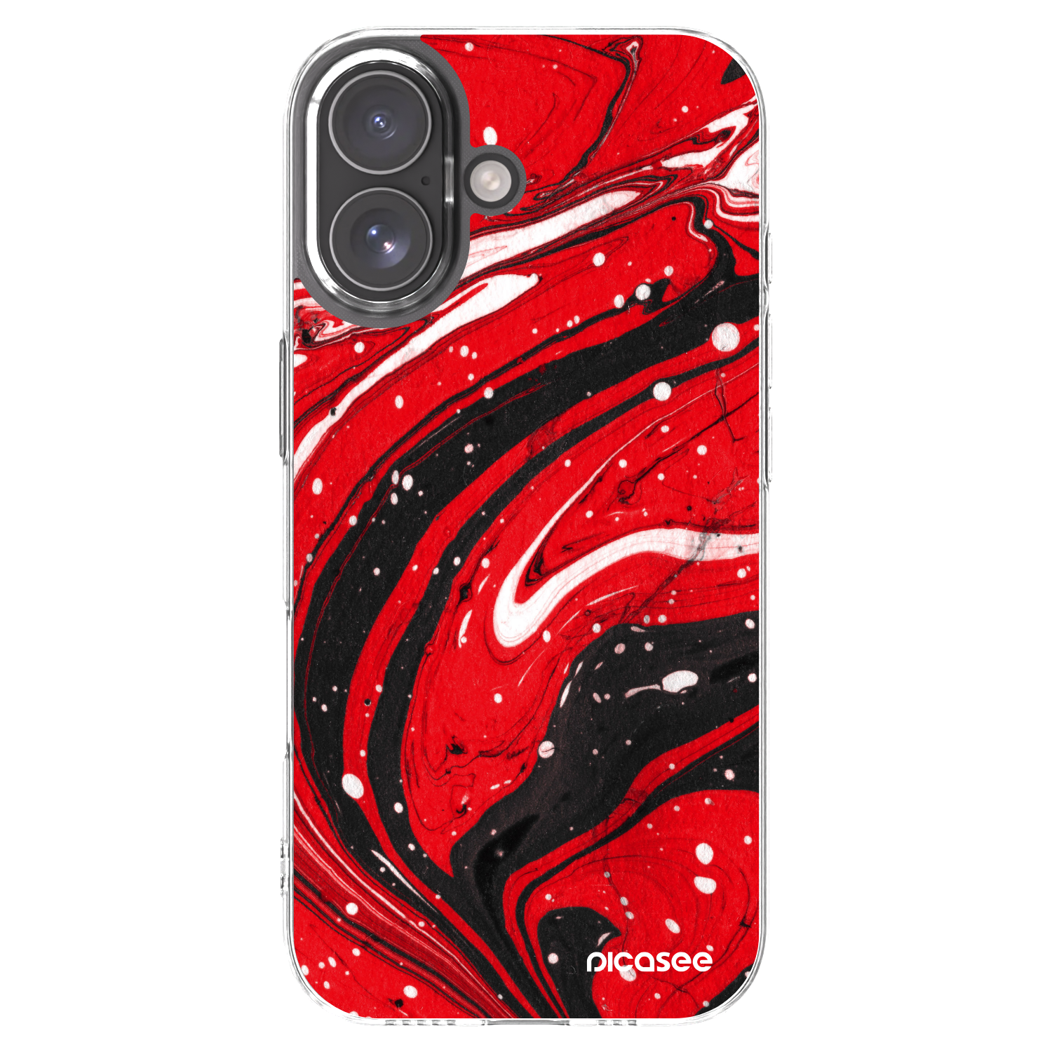 Picasee silikonska prozirna maskica za Apple iPhone 17 - Red black