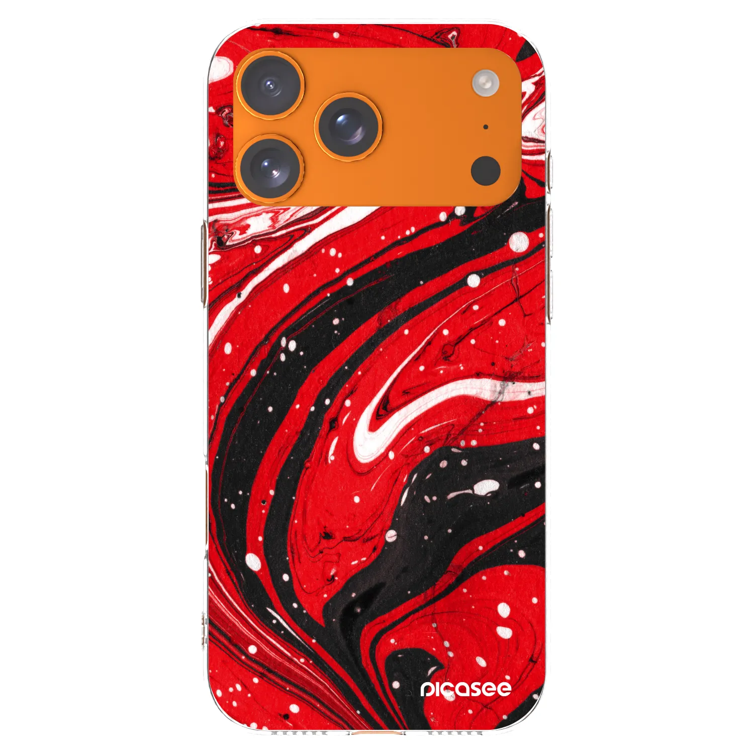 Picasee silikonska prozirna maskica za Apple iPhone 17 Pro Max - Red black