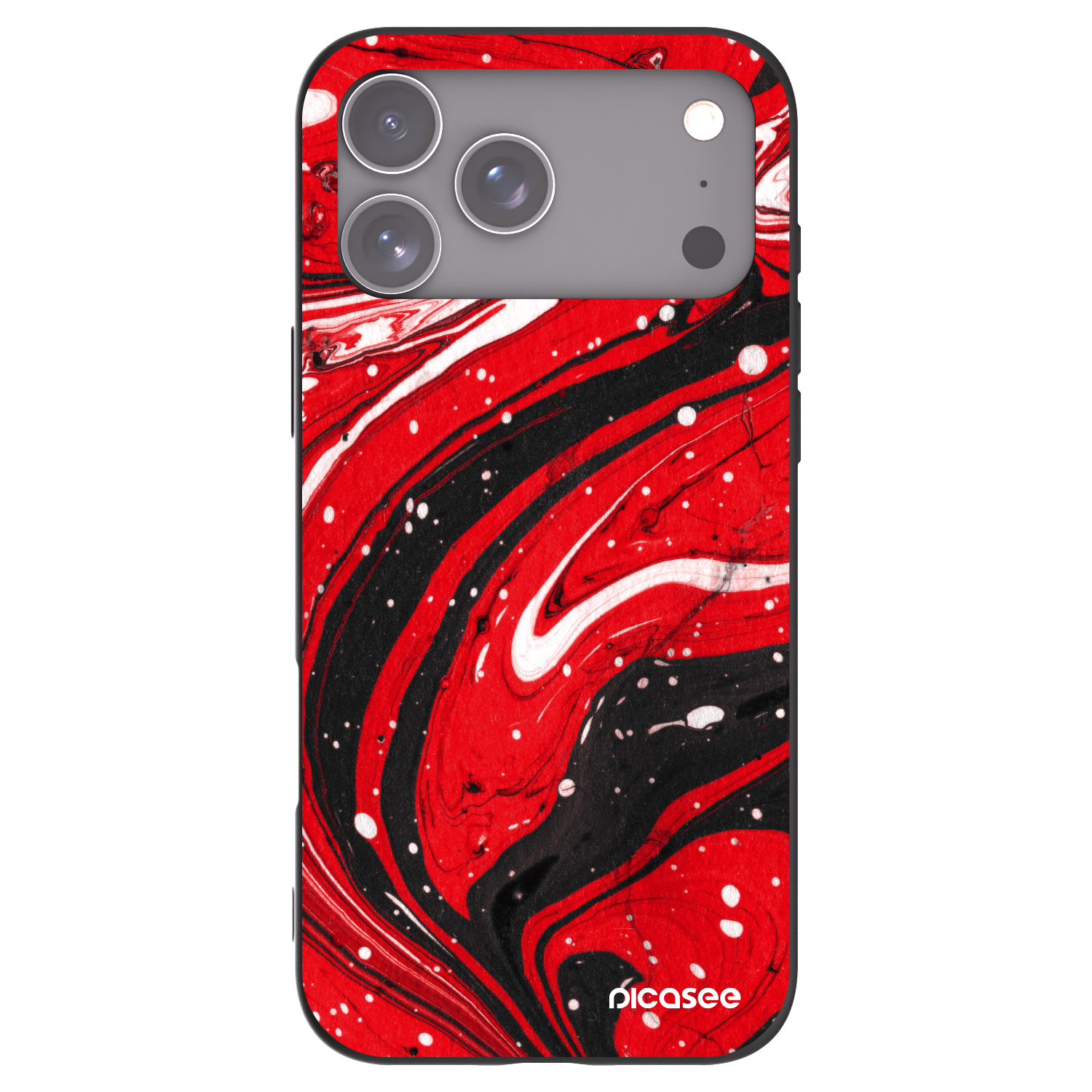 Picasee crna silikonska maskica za Apple iPhone 17 Pro Max - Red black