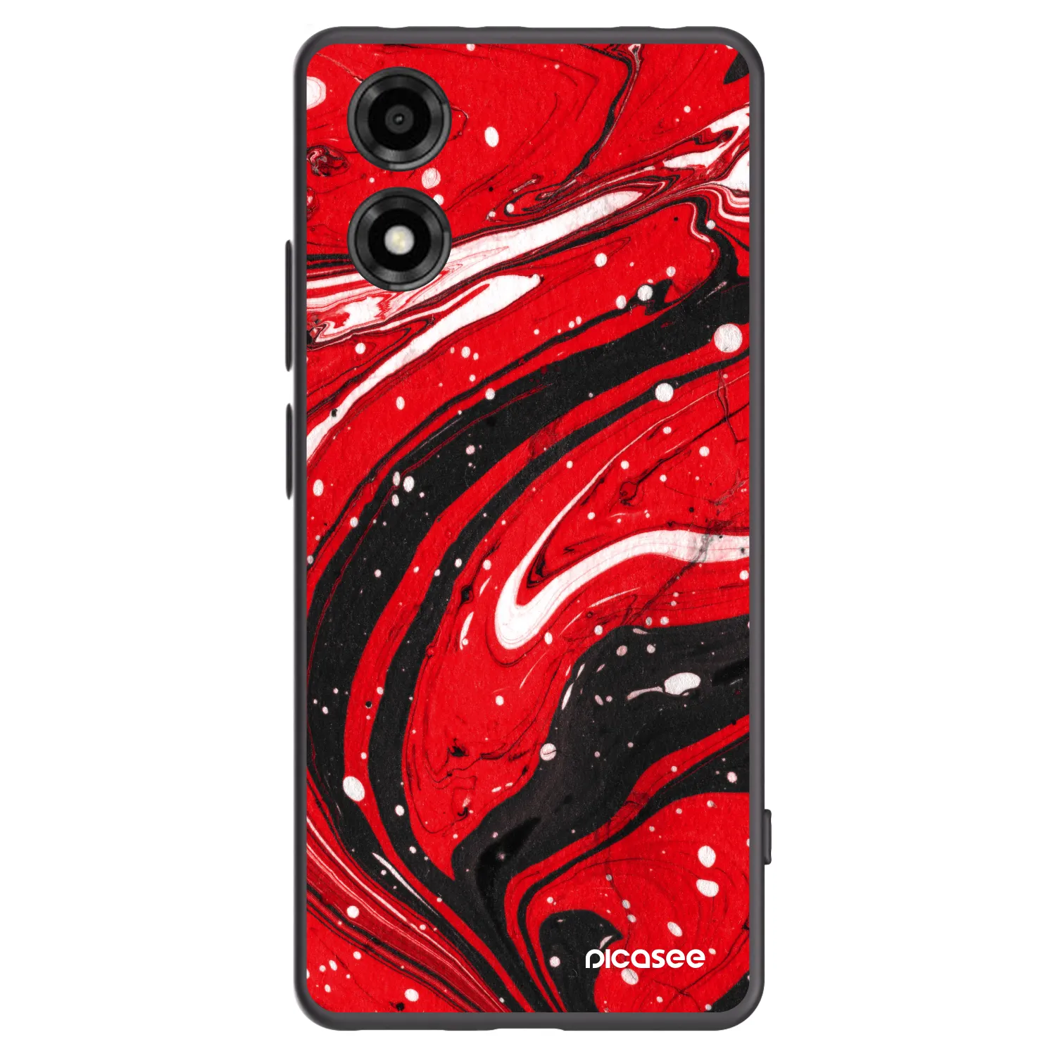 Picasee crna silikonska maskica za Motorola Moto E14 - Red black