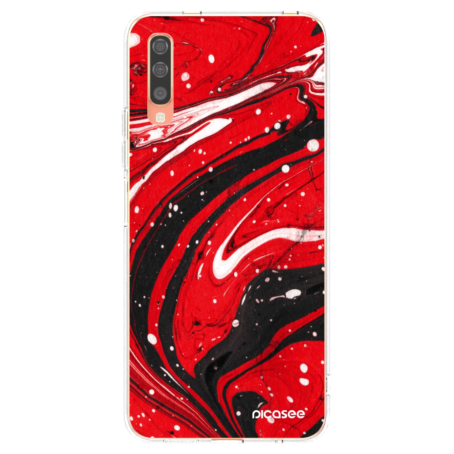 Picasee silikonska prozirna maskica za Samsung Galaxy A70 A705F - Red black