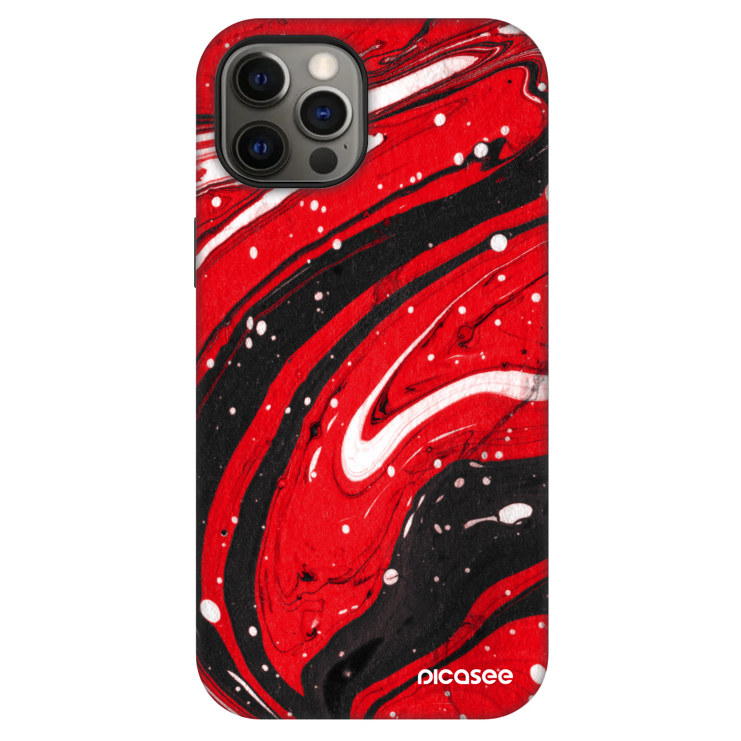 Picasee Fashion Case MagSafe za Apple iPhone 12 Pro - Red black